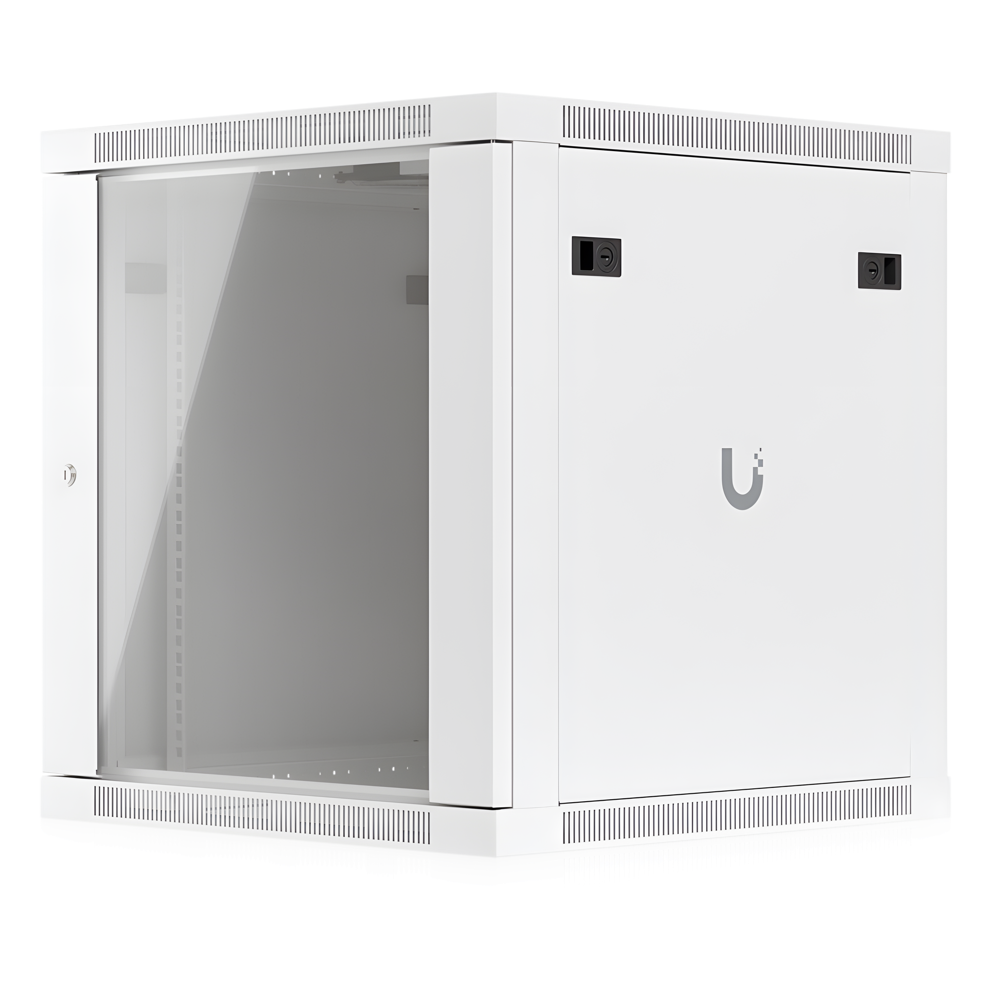 Gabinete Rack 12U / Montaje en Pared / 4 Postes / Vidrio Templado / Carga 80 kg (176 lb) / 598 × 600 mm