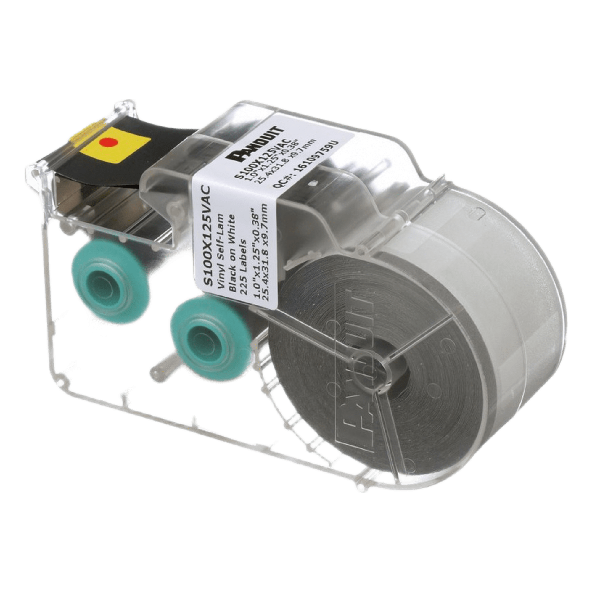 Casete de Etiquetas Autolaminadas / 25.4 x 31.8 mm (1 x 1.25 in) / Cables 3 a 7.1 mm (0.12 a 0.28 in) / 225 Etiquetas / Vinilo — PANDUIT · SKU S100X125VAC