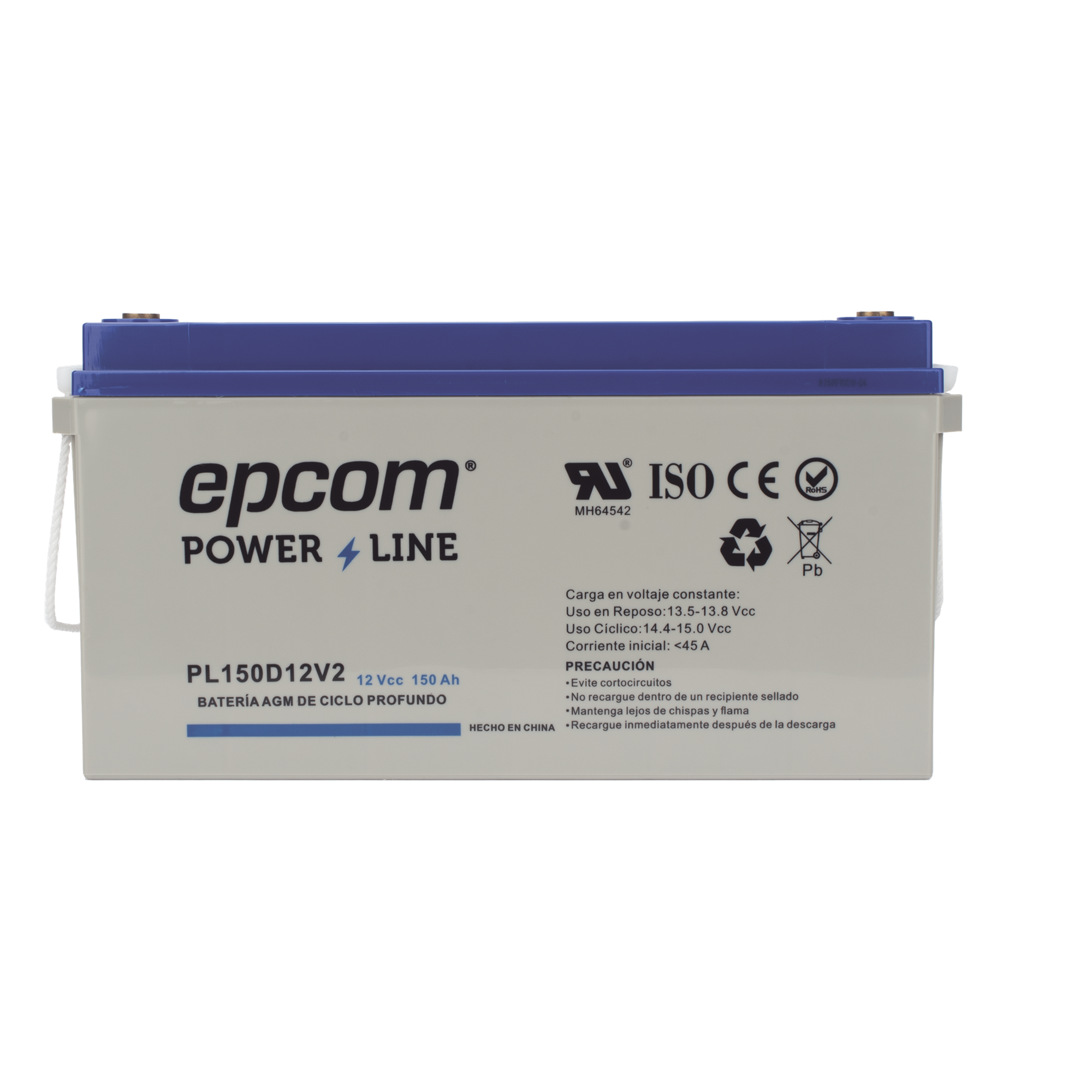 Batería AGM-VRLA / Ciclo Profundo / 12 Vcc / 150 Ah / Terminales T5 / Carcasa UL94-HB