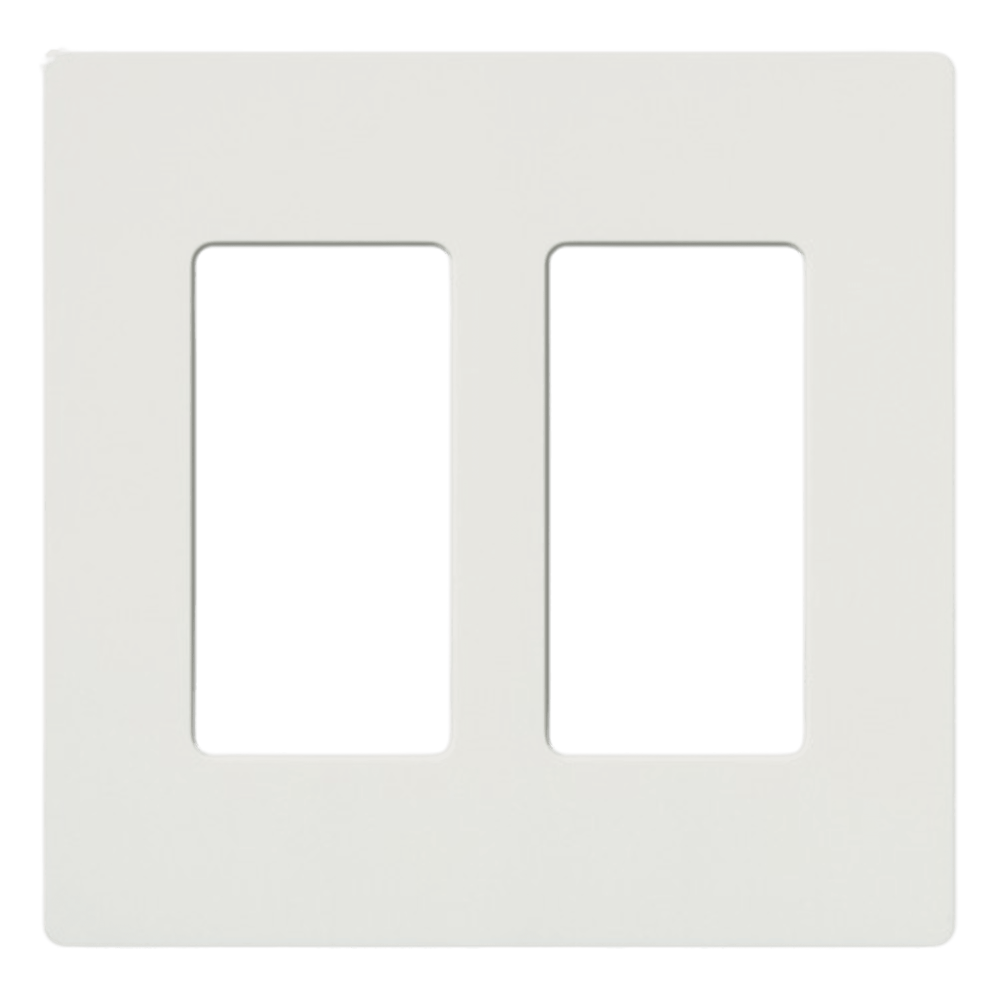 Placa de Pared Decorativa / 2 Espacios / Sin Tornillos Visibles / Perfil Sobredimensionado 7.6 mm / Blanco Brillante — LUTRON ELECTRONICS · SKU CW2WH