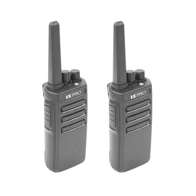 Radio Portátil Analógico VHF / 136-174 MHz / 5W / 16 Canales / Scrambler de Voz / VOX / Batería 2500 mAh — TXPRO · SKU TX500DUO