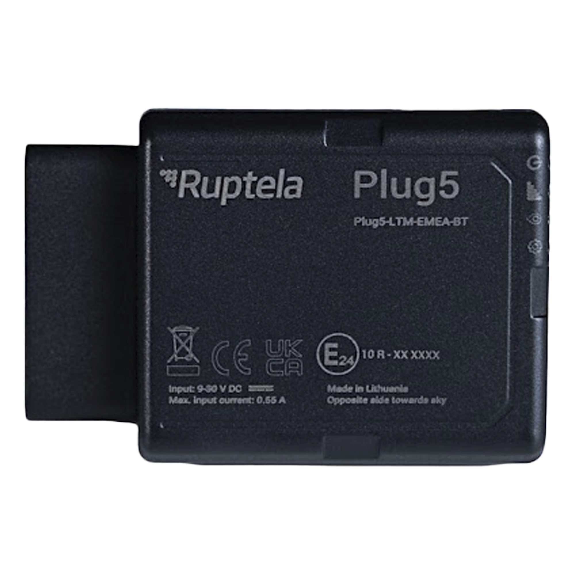 Localizador GPS Vehicular / LTE Cat4 y LTE-M / Respaldo 2G / OBD Plug & Play / BLE 5.1 / Batería Interna 9-30 V DC — RUPTELA · SKU PLUG5