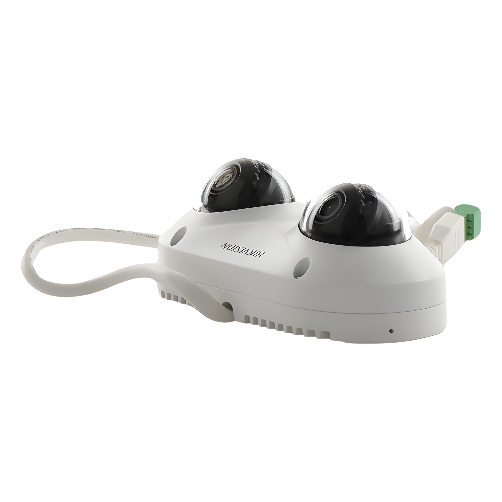 PanoVu Series / Lente Dual de 5 Megapixel / 2 Lentes Fijos de 2.8 mm / Recomendado para Pasillos o Esquinas / IP67 / IK10 / PoE / WDR 120 dB / 10 mts IR / Entrada y Salida de Audio y Alarma / MicroSD