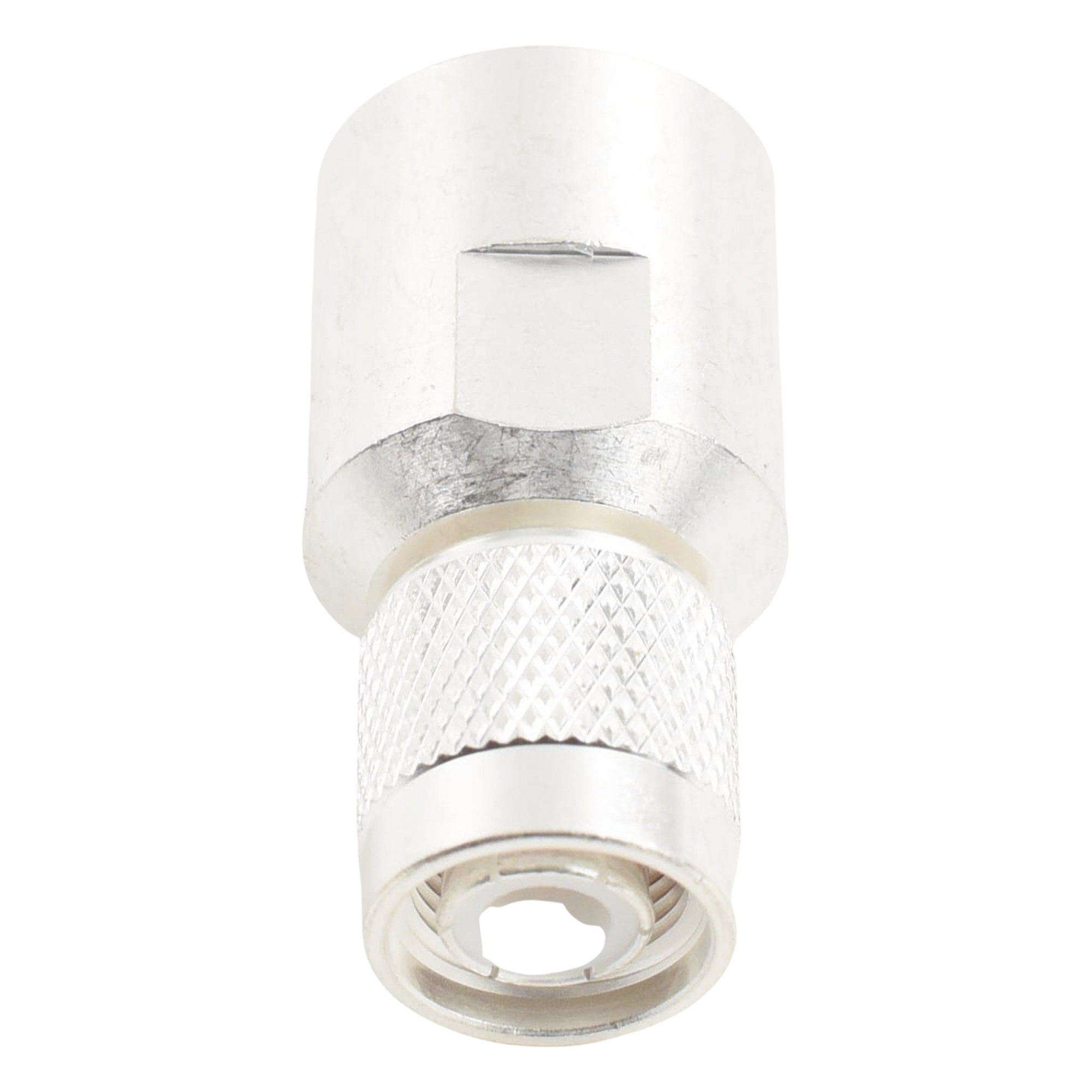 Conector Coaxial TNC Macho / 50 Ohm / Rosca / Para Cable LMR-400 y Equivalentes / Cuerpo Bronce Plateado / Contacto Oro / Aislante Teflón