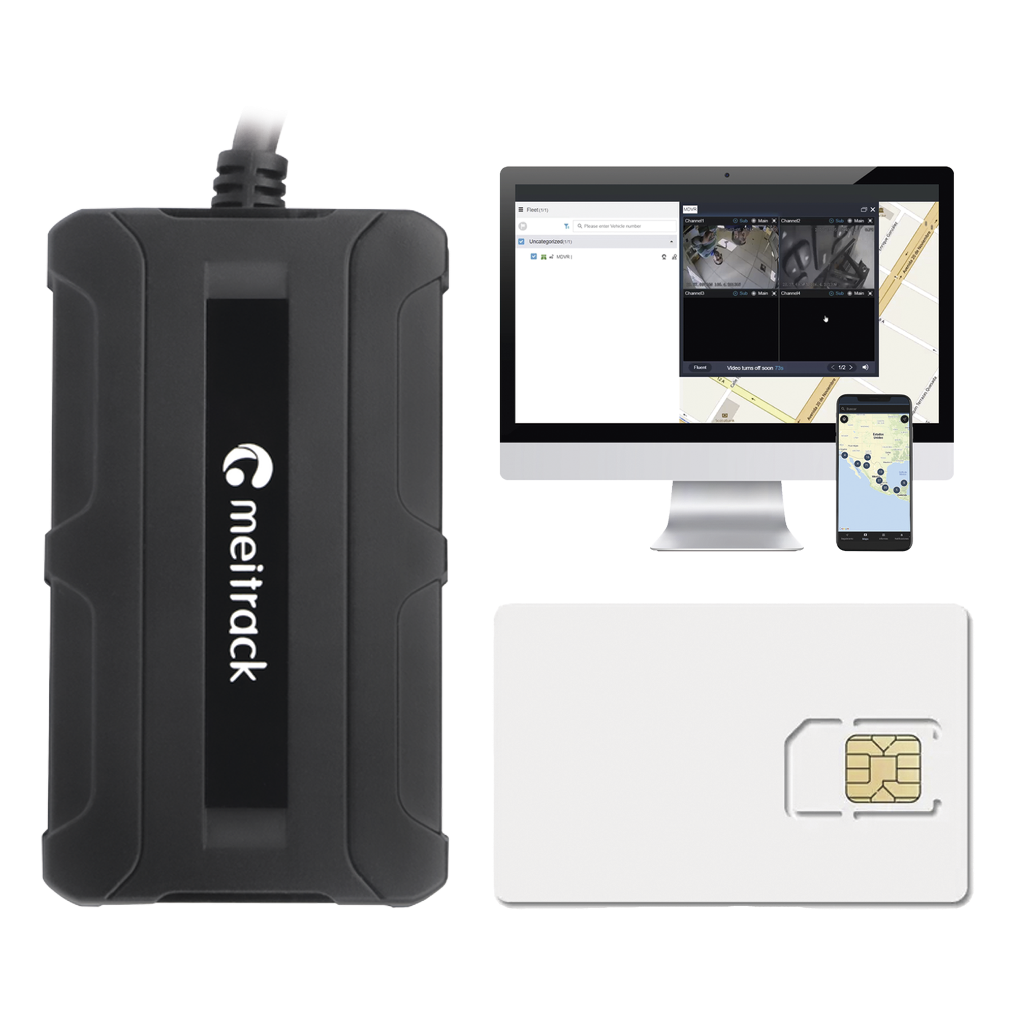 KIT de rastreador vehicular (GPS) IP67 Ideal para Motocicletas y Vehiculos con conectividad 2G y 4G/licencia anual de EPCOMGPSCODE y sim anual SIM600MB1Y — MEITRACK · SKU T711LKIT