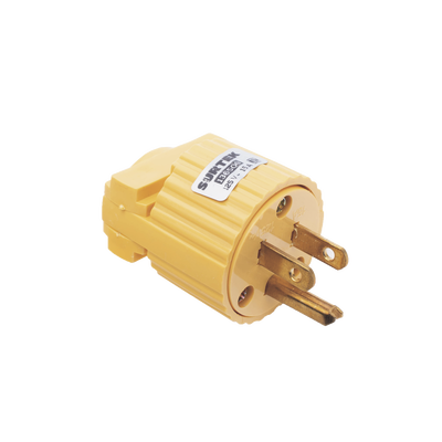 Clavija con Abrazadera Plástica Aterrizada  / 127 V CA 15 A Max.  / Fabricada en Plastico ABS.