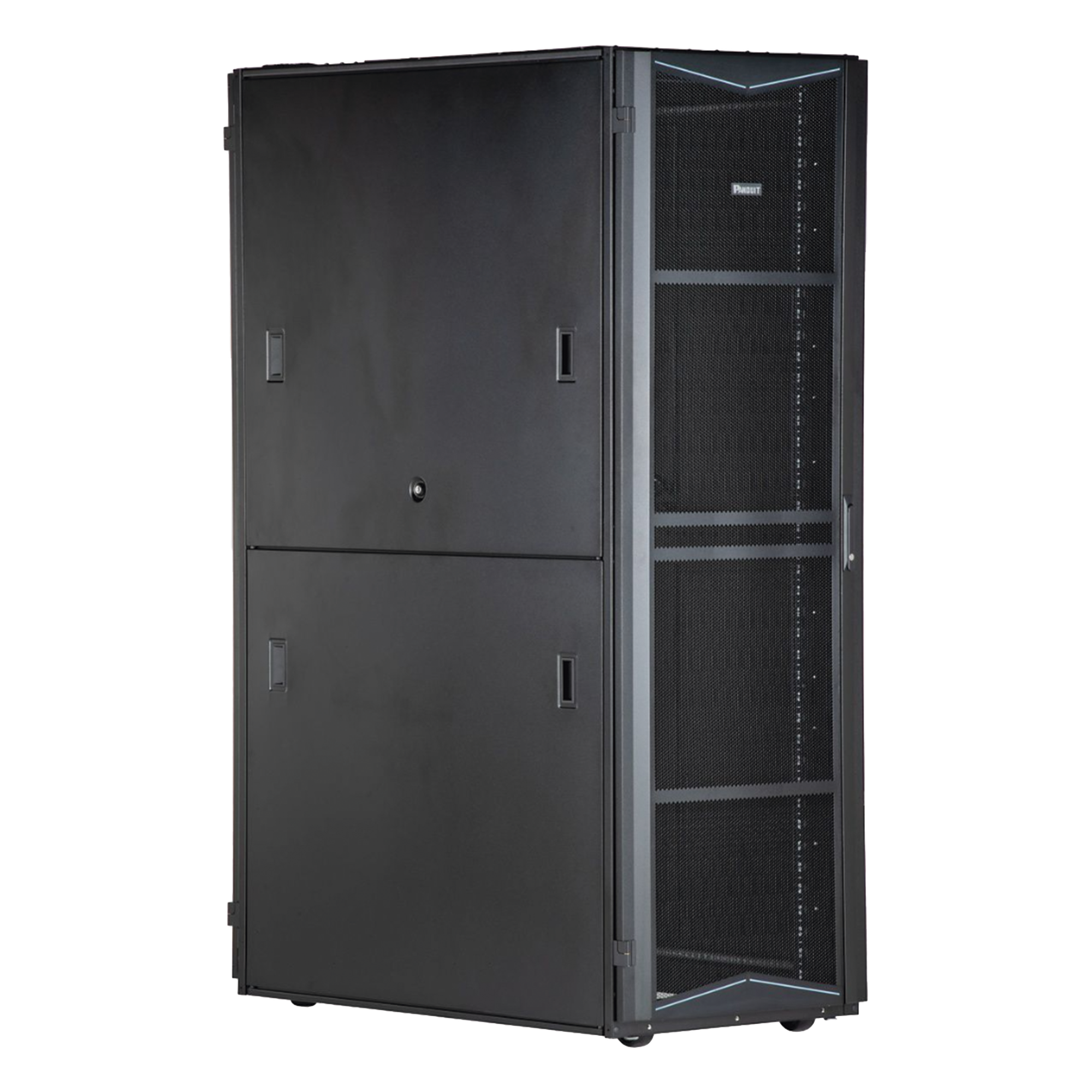 Gabinete para Centros de Datos / 42 UR / 800 mm (2.62 ft) Ancho / 1070 mm (3.51 ft) Profundidad / Acero / Negro