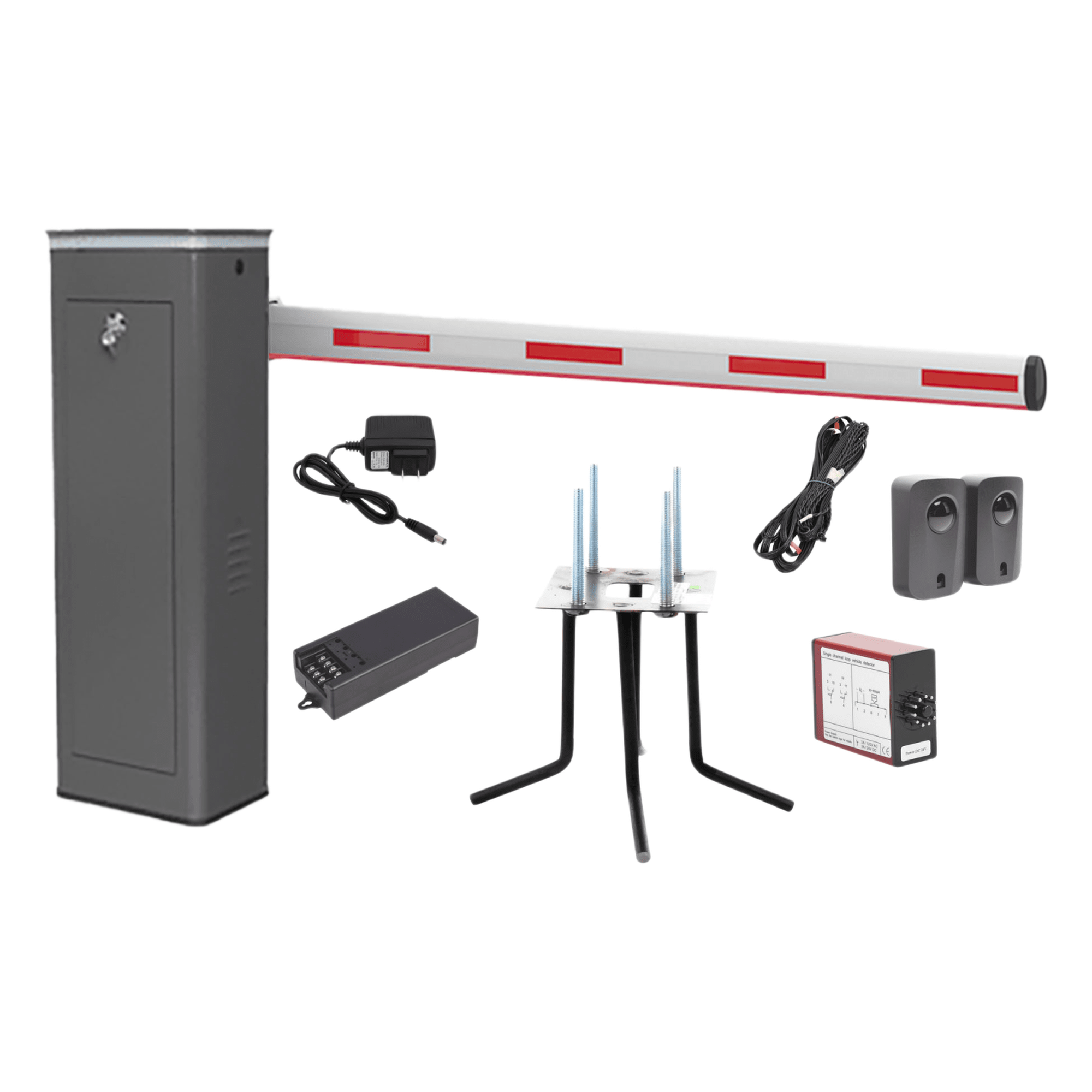 Kit Barrera Vehicular Derecha / Brazo LED 3 m (9.84 ft) / Apertura 1.5 s / Semi-Intensivo 150 Ciclos/Hora / 110V / Accesorios Incluidos — ACCESSPRO · SKU KIT-XBF-3R-LED