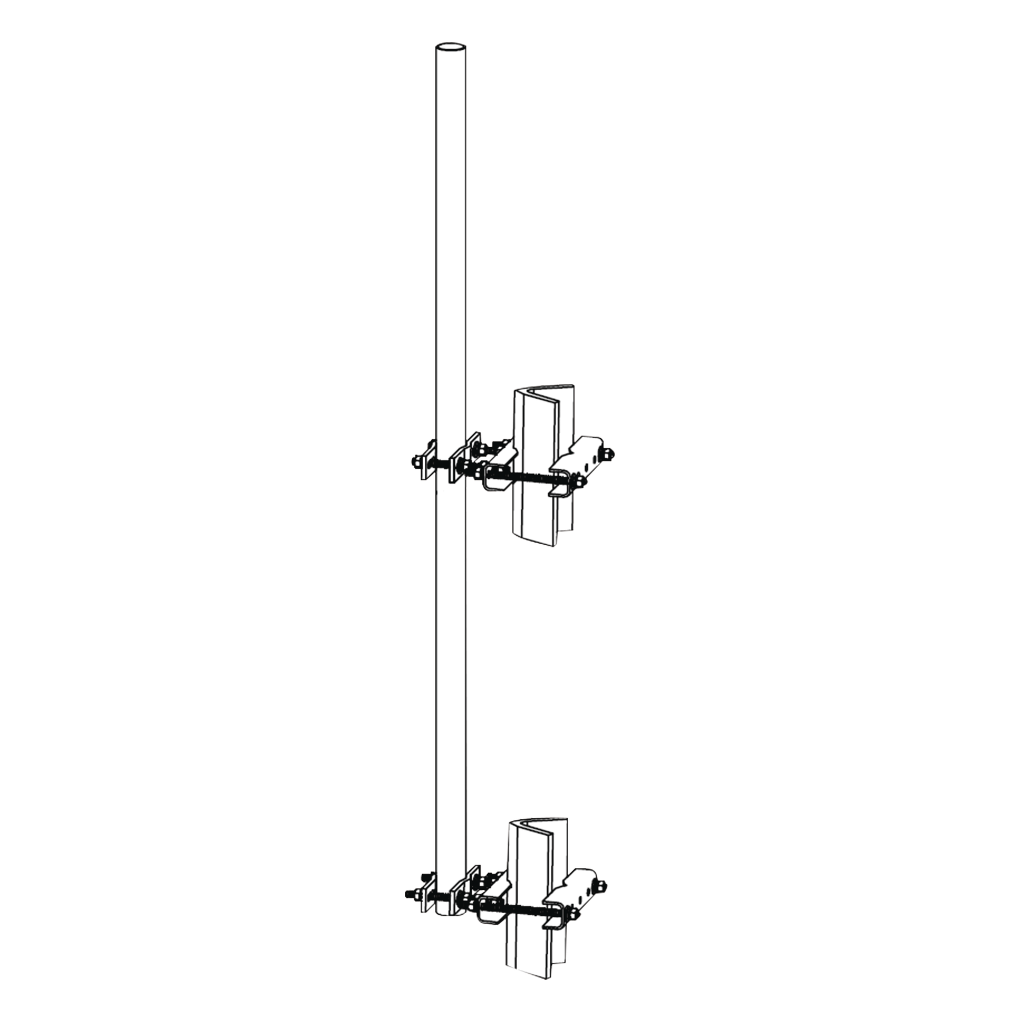Mástil de Montaje Lateral / 1.9" (48.26 mm) / 6' (1.82 m) / Acero Galvanizado / Torres Super Titan Secciones 1-21 — Trylon · SKU TRY-ST-LM-1.9X6