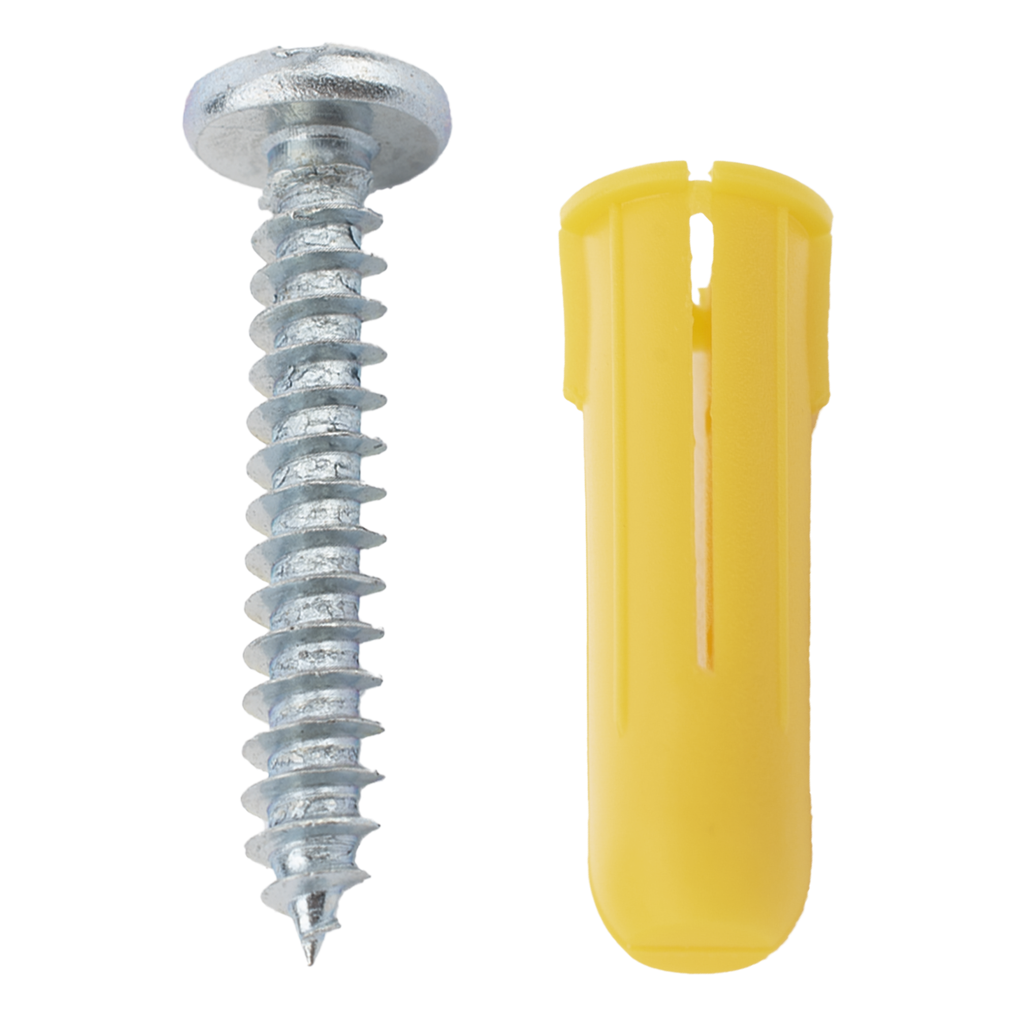 Paquete de 20 taquetes amarillo  1" y 20 tornillos 8mm x 1"