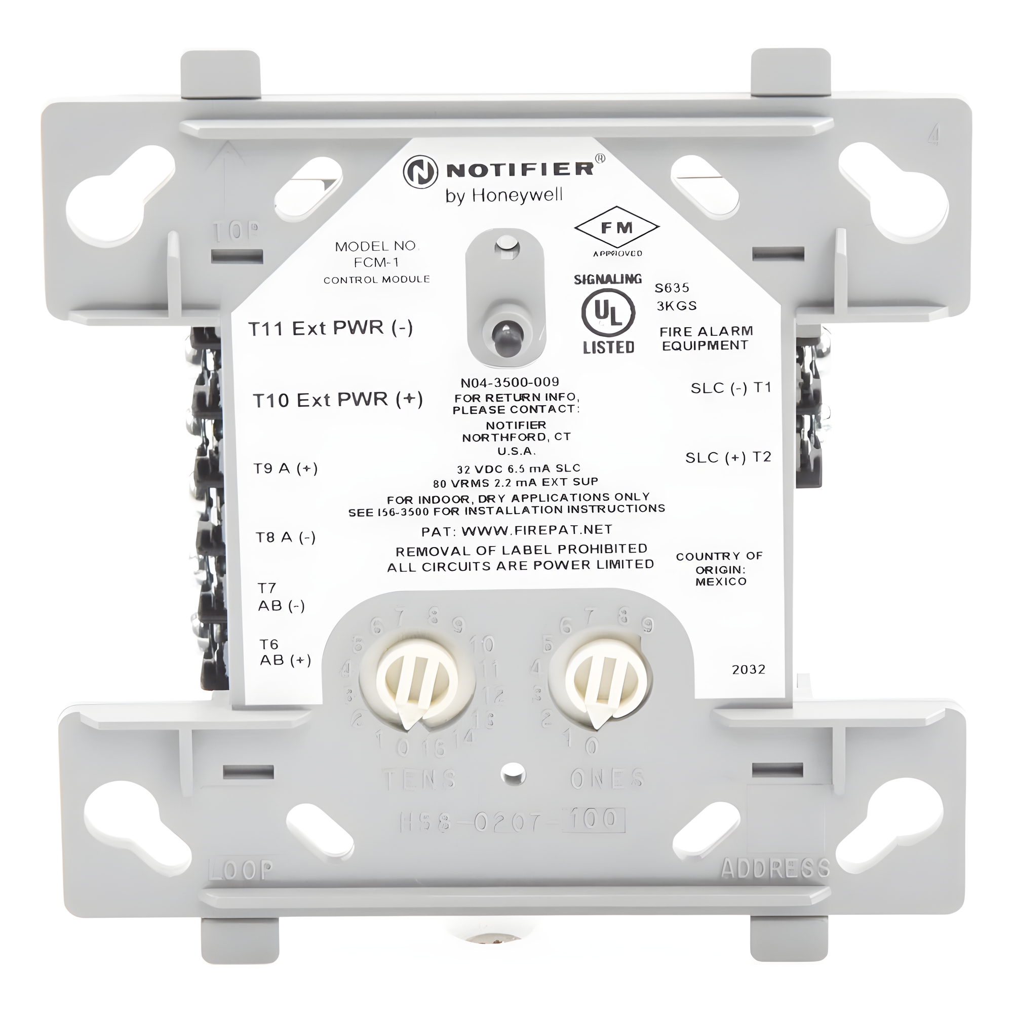 Módulo de Control Direccionable / Circuito NAC 24 VDC o Audio 70.7 Vrms / Protocolo FlashScan / Direccionamiento 01-159 / Clase A o B
