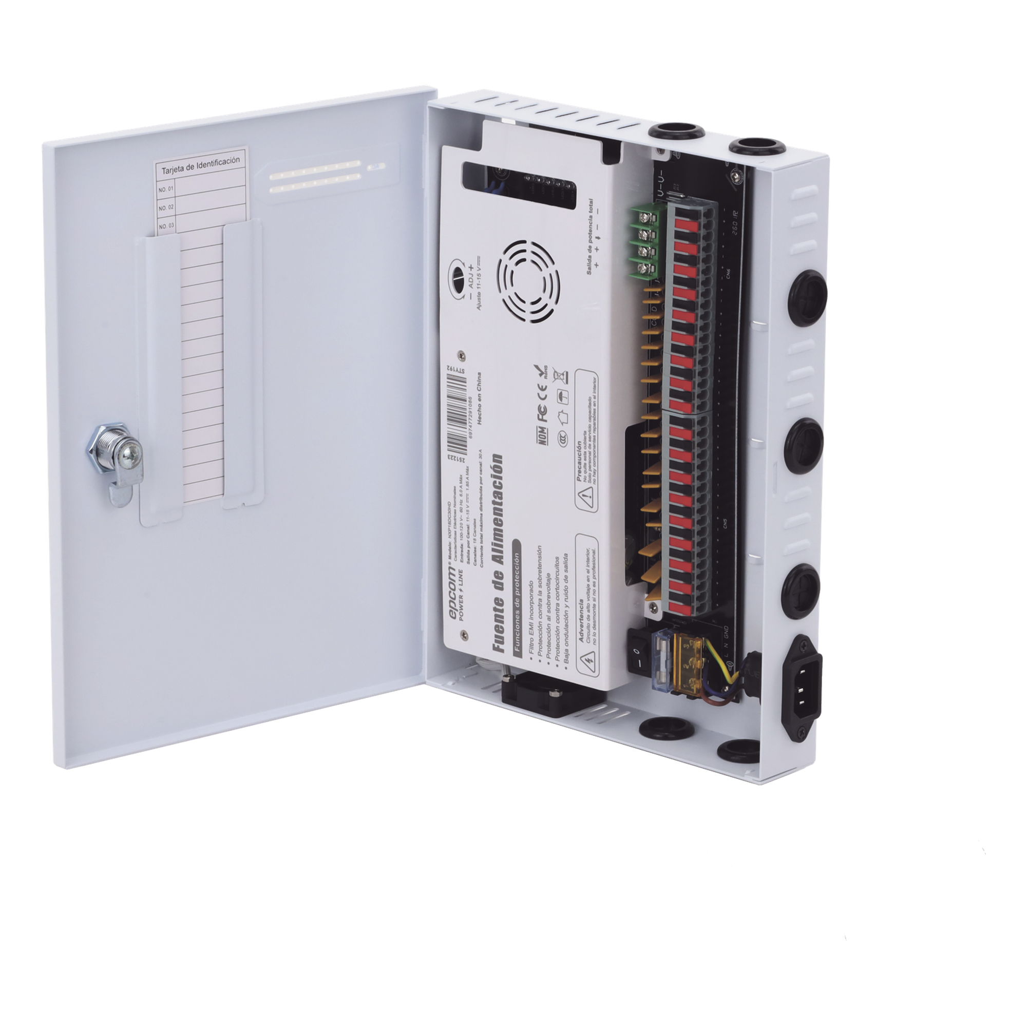 Fuente de Poder CCTV / 18 Canales / 30 A / 11-15 VCC / 350 W / Filtro de Ruido por Canal