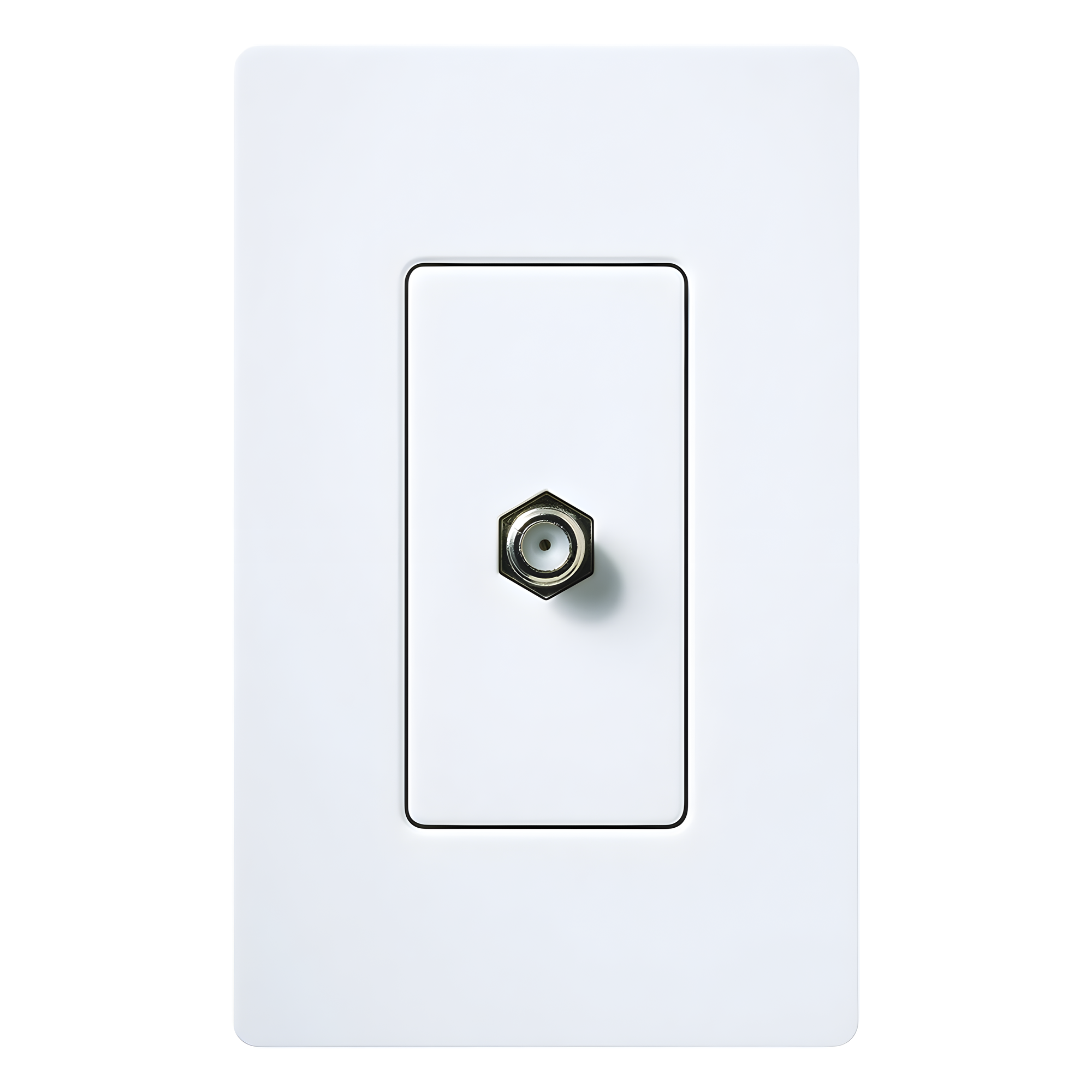 Toma de Pared Coaxial / Conector Tipo F / 75 Ohm / Estilo Designer / Blanco Brillante — LUTRON ELECTRONICS · SKU CACJWH