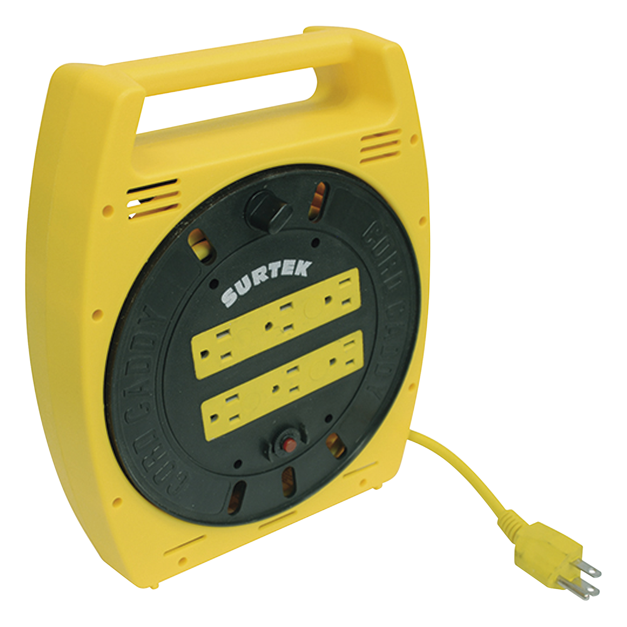 Multicontacto Tipo Carrete / 6 Salidas NEMA 5-15R / Cable 6 m (19.7 ft) / 16 AWG / 127 VCA 10 A / Protección contra Cortocircuitos — SURTEK · SKU SYS-136035