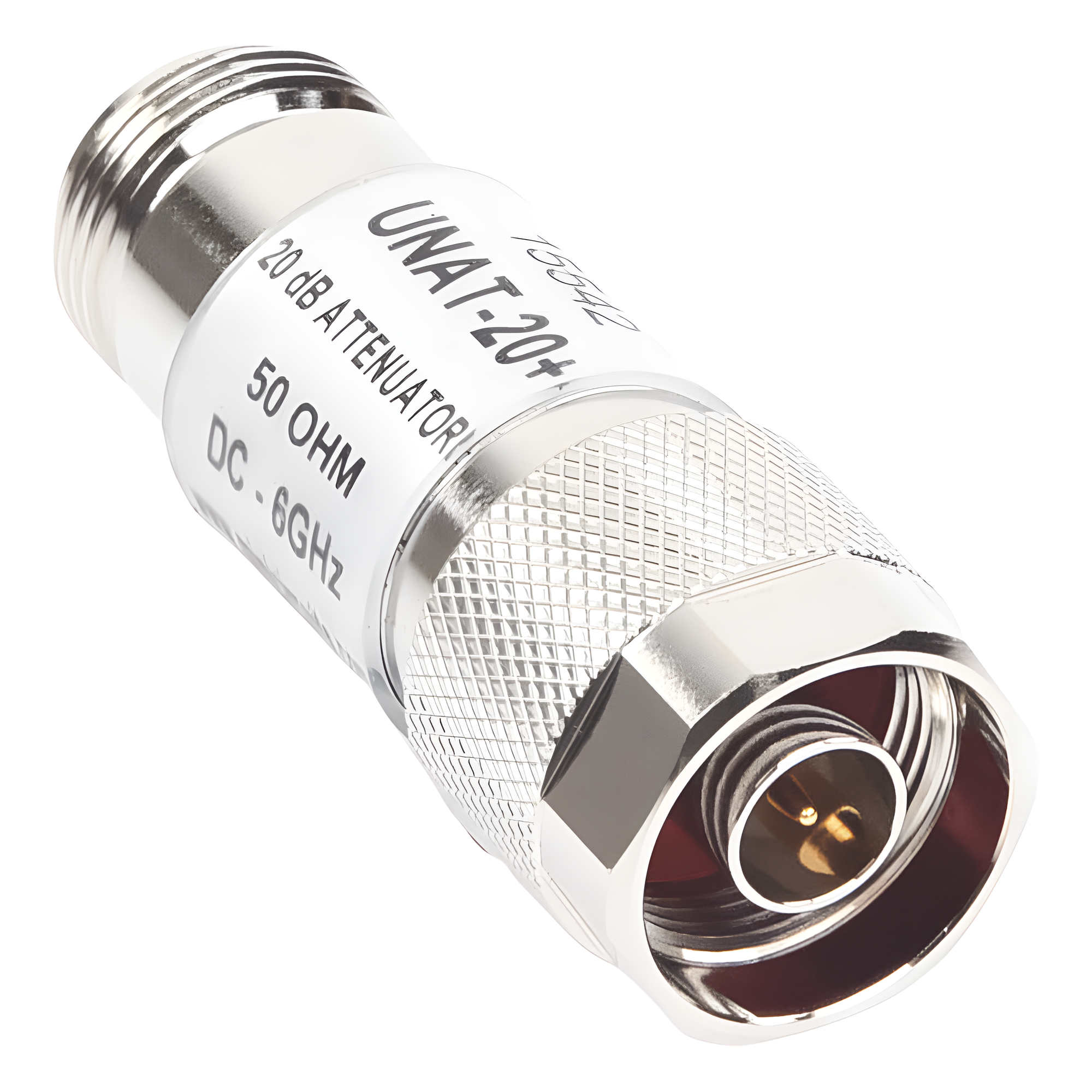 Atenuador en Línea / 20 dB ±0.3 dB / 0.5 W / DC-6 GHz / Conectores N Macho-Hembra / 50 Ω
