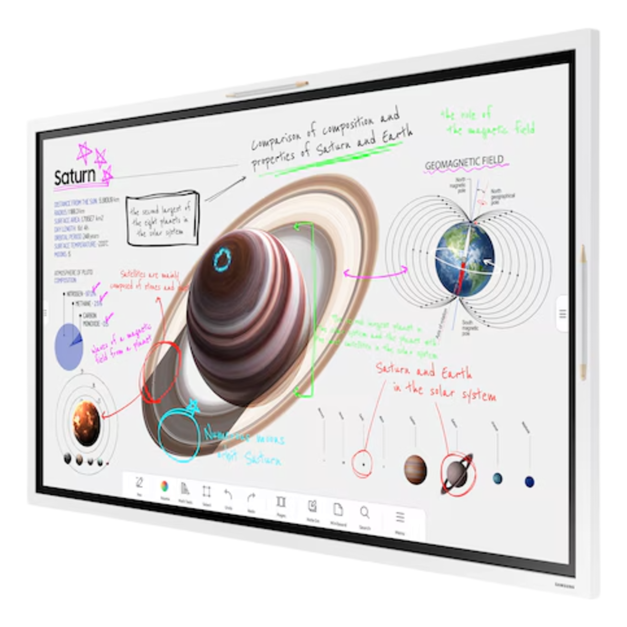Pantalla Interactiva Digital / 55 Pulgadas / 4K UHD 3840x2160 / Touch IR 20 Puntos / Whiteboard 4 Usuarios / Tizen 9.0 / Wi-Fi / Bluetooth
