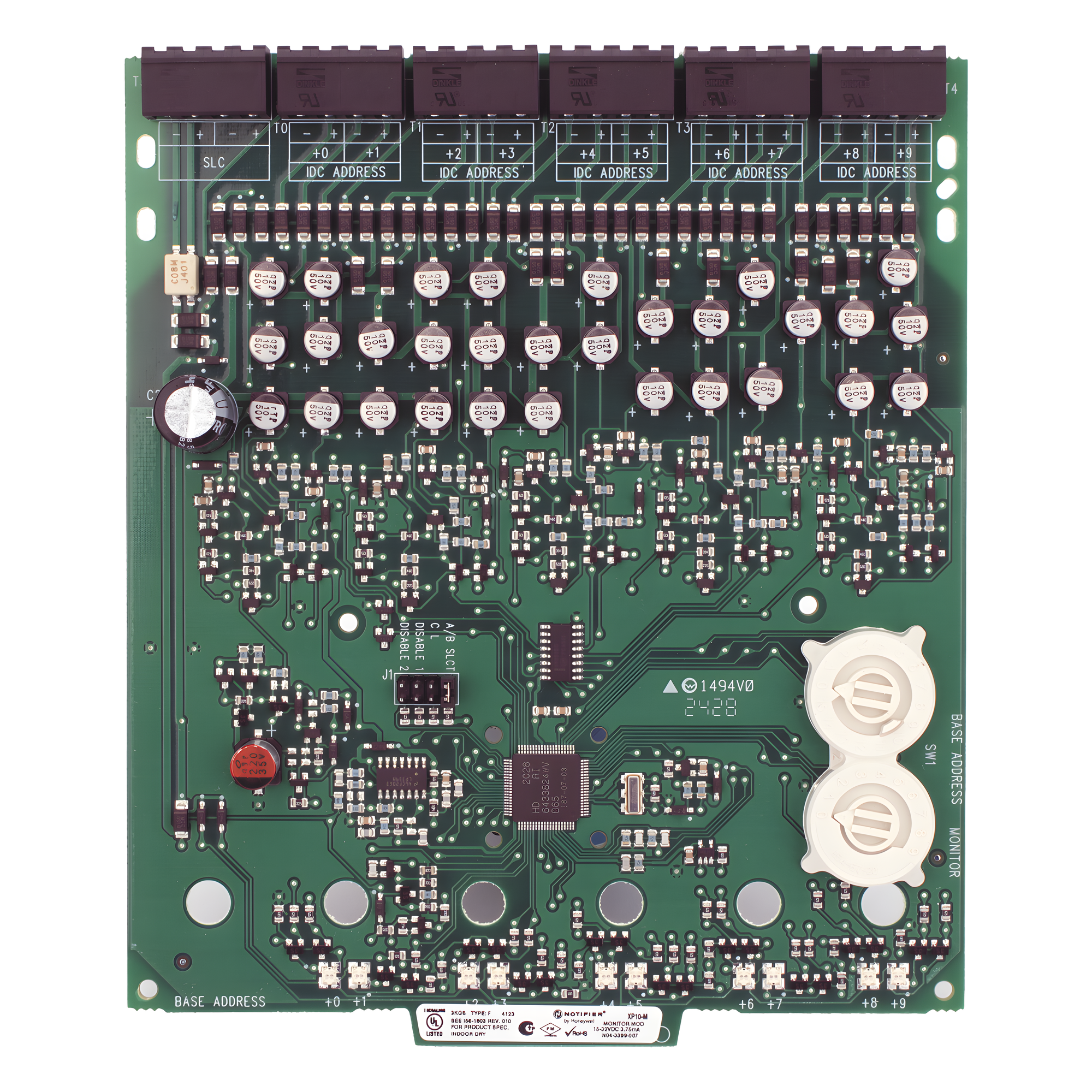 Módulo Monitor Direccionable / 10 Entradas / Circuitos Clase B o Clase A / FlashScan o CLIP / Terminales 12-18 AWG