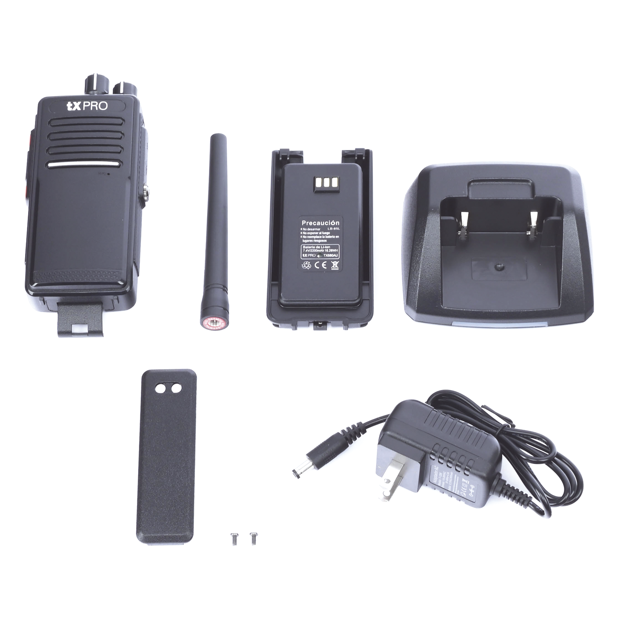Radio Portátil UHF 400-512 MHz, Digital DMR y Analógico, 5 W, Incluye antena, batería, cargador y clip,  16 canales preconfigurados