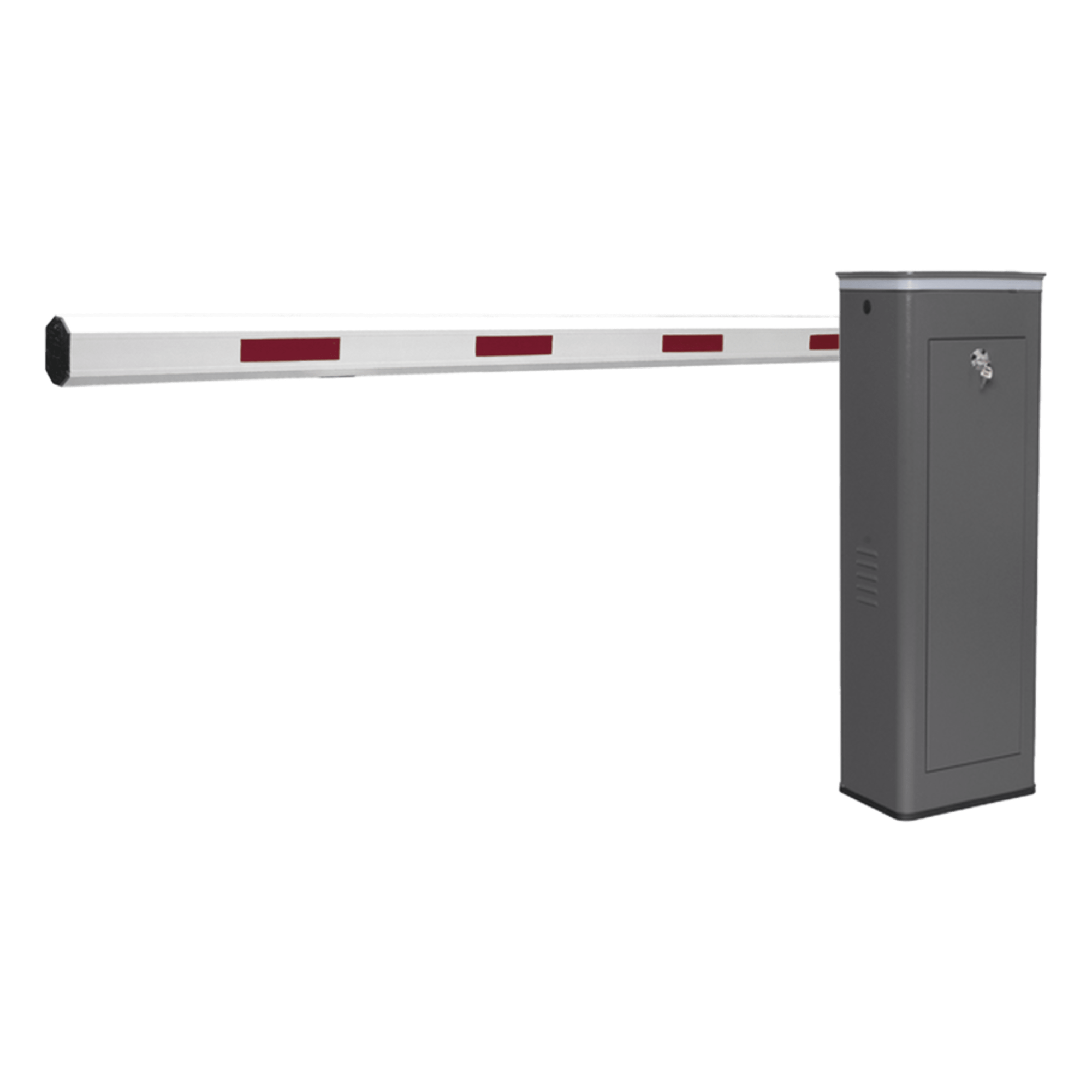 Barrera Vehicular Automática / Apertura 1.5 s / Brazo 3 m (9.8 ft) / Encoder Electrónico / Corona LED Semaforizada / Semi-Intensivo / 110V — ACCESSPRO · SKU KT-XBF-LB