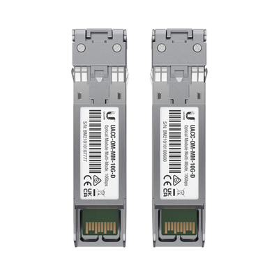 UFiber Módulo SFP+ 10G, transceptor MiniGibic MultiModo 10 Gbps, distancia 300m, conectores LC, paquete de 2 piezas