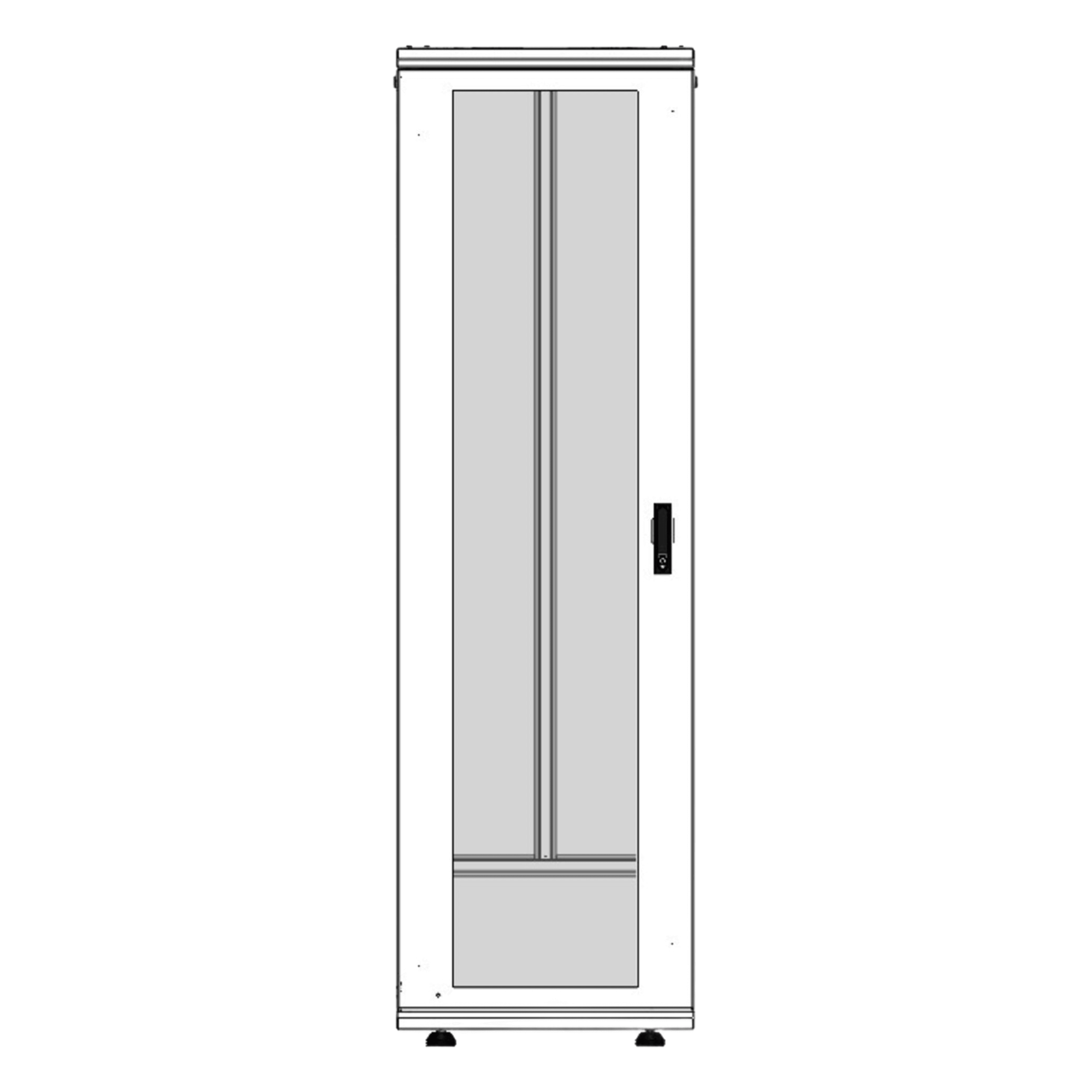 Gabinete Rack de Piso / 42 Unidades / 19 Pulgadas / Carga 1000 kg / Puerta Cristal Templado / Ventilación Superior — LINKEDPRO · SKU LES-60-60-42UGW