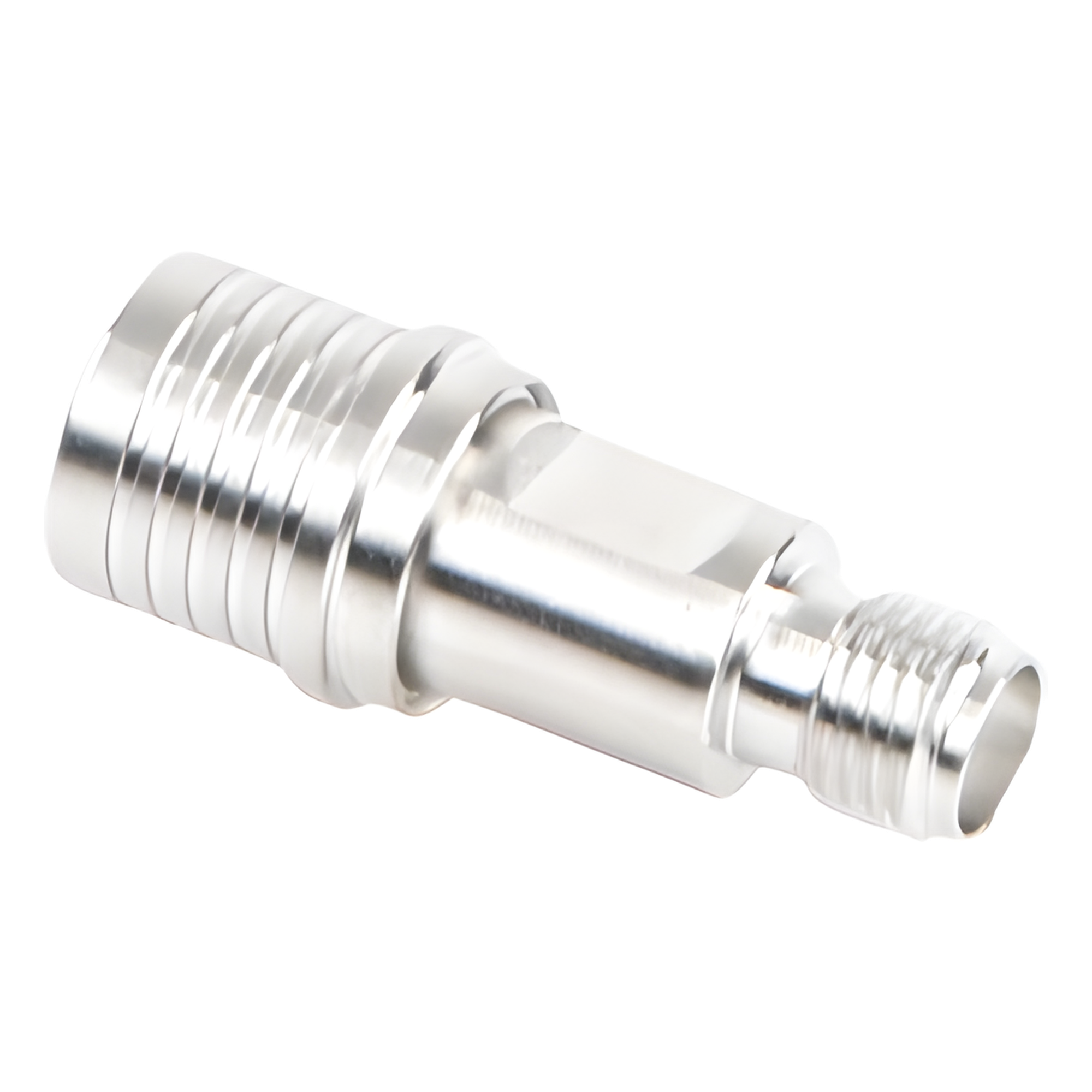 Adaptador RF en Línea / Conector QMA Macho a SMA Hembra / Rango 0-6 GHz / Impedancia 50 Ω / VSWR 1.25 Máximo / Aislante de Teflón