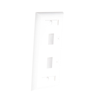 Placa de Pared de 2 Puertos, Keystone, con Espacio para Etiqueta, Color Blanco