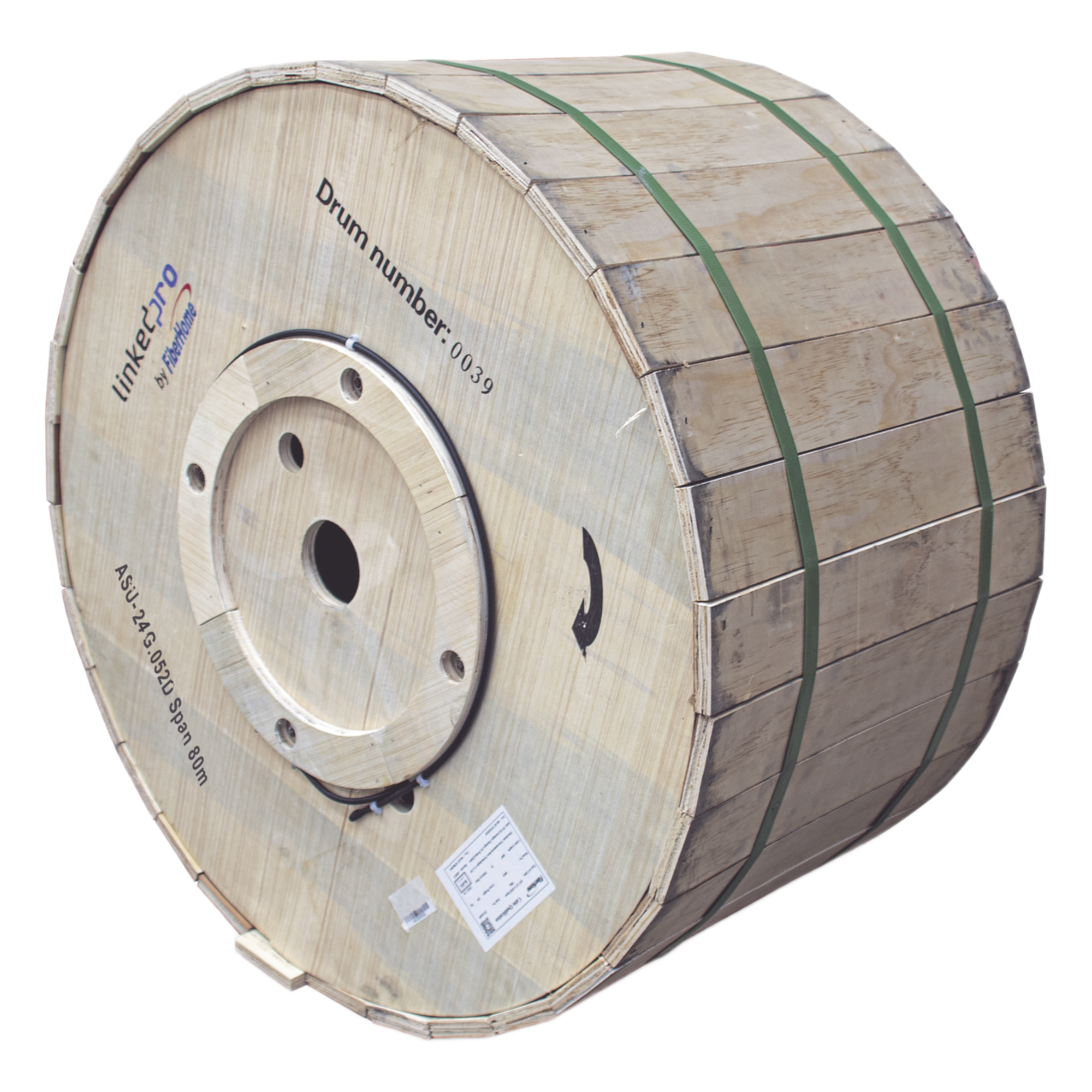 Carrete de Fibra Óptica Aérea Mini ADSS / Monomodo G.652D / 24 Hilos / Span 80 m (262.5 ft) / 4 km / Loose Tube / Exterior — LINKEDPRO BY FIBERHOME · SKU MINI-ADSS-24C/4KM