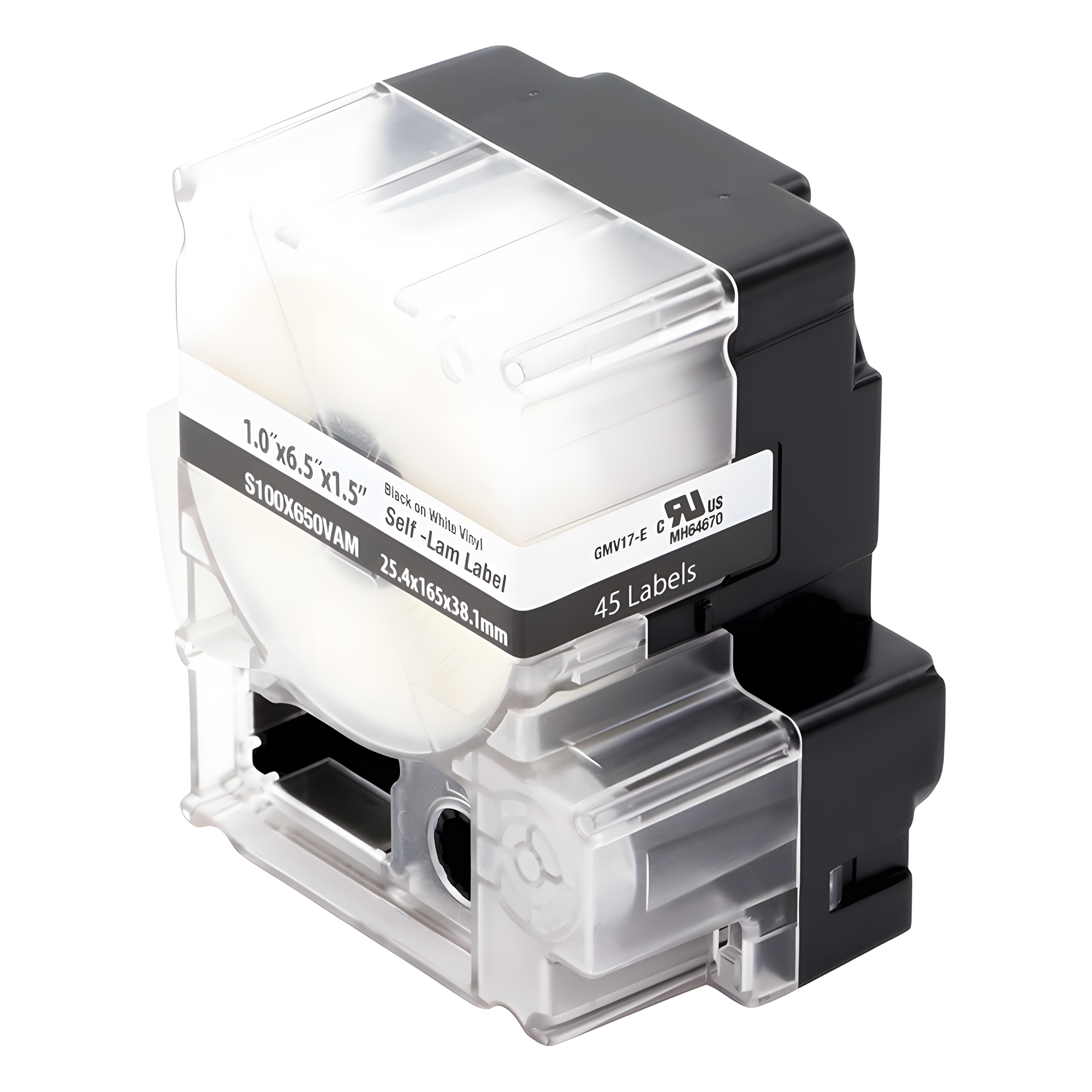 Casete de Etiquetas Autolaminadas / 45 Unidades / 25.4 x 165.1 mm (1 x 6.5 in) / Cables 4 a 8.1 mm (0.16 a 0.32 in) / Área Blanca — PANDUIT · SKU S100X650VAM