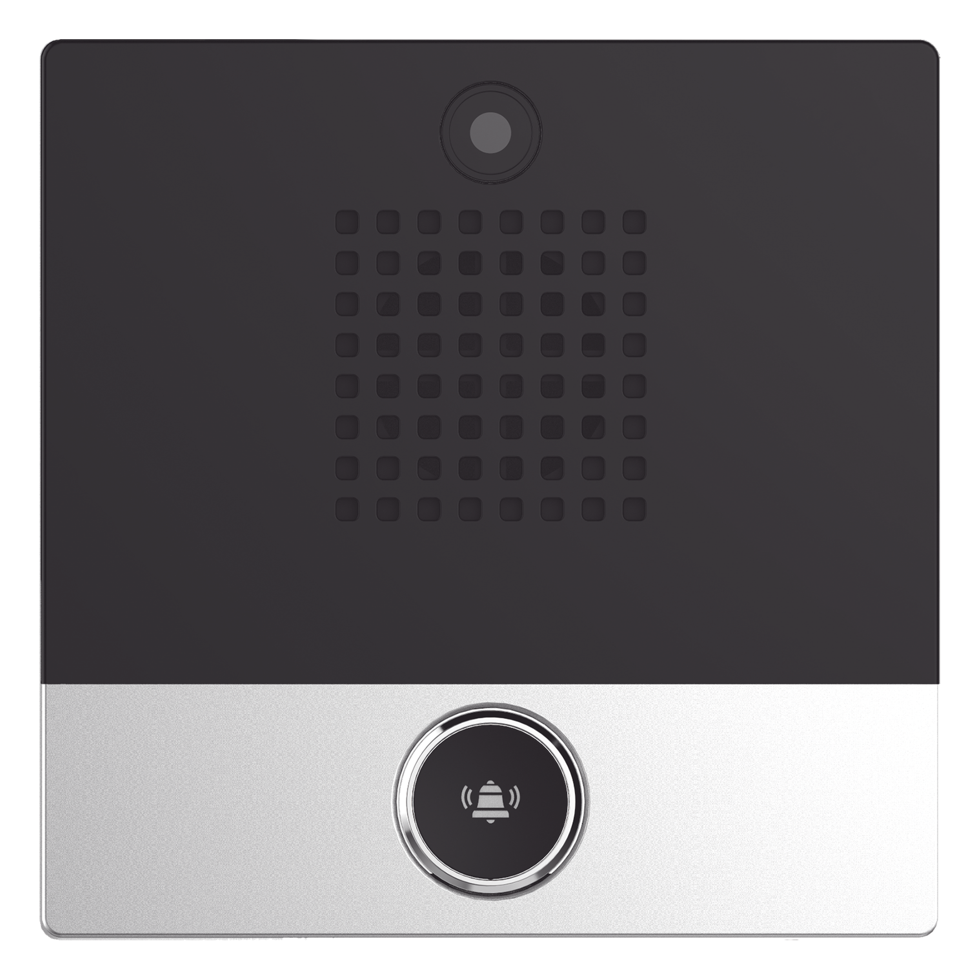 Mini video Intercomunicador para hotelería y hospitales, con diseño elegante, PoE, cámara 1Mpx, 1 botón, 1 relevador integrado de salida y entrada.