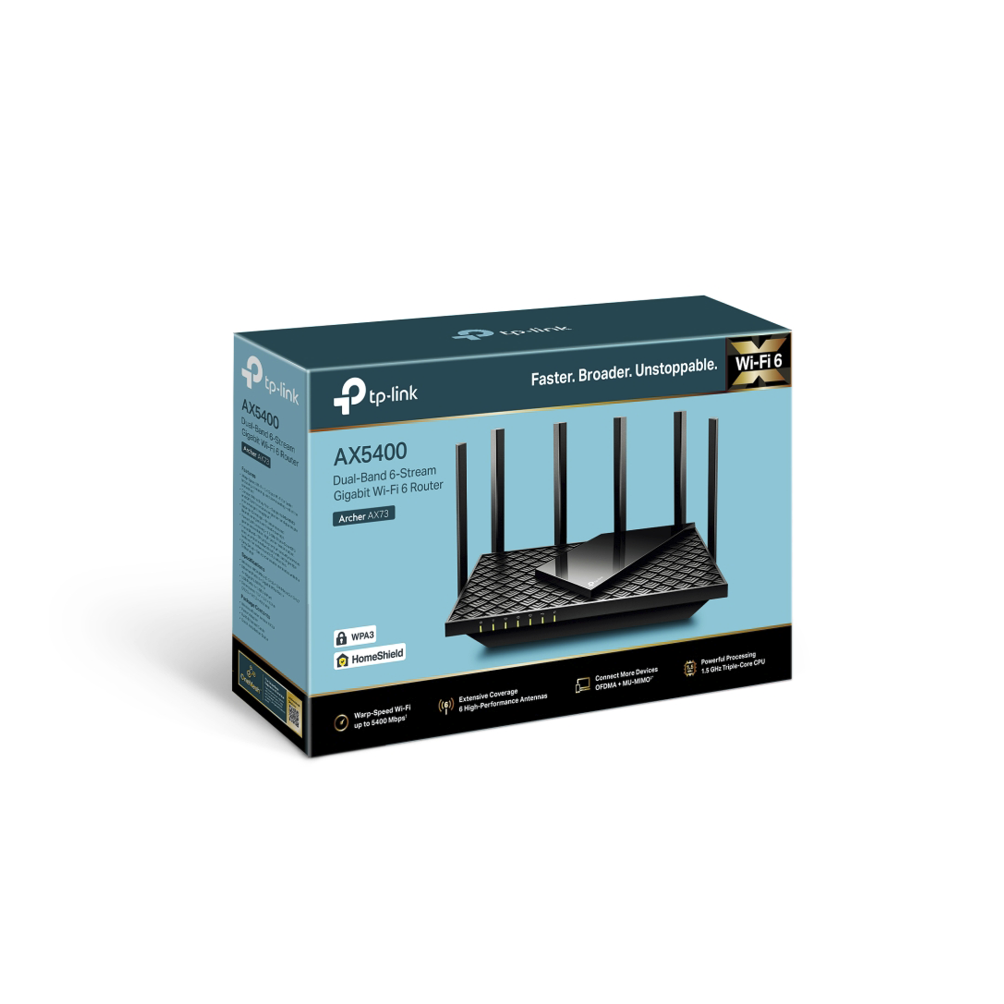 Router Wi-Fi 6 / AX5400 / 6 Flujos MU-MIMO / OFDMA / 4x4 HT160 / USB 3.0 / 5 Puertos Gigabit