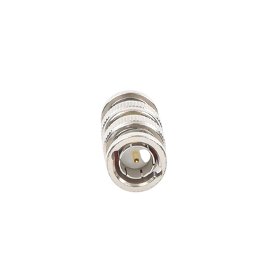Adaptador tipo Barril para 75 Ohm, de Conector BNC Macho a BNC Macho, Niquel/ Oro/ Teflón.