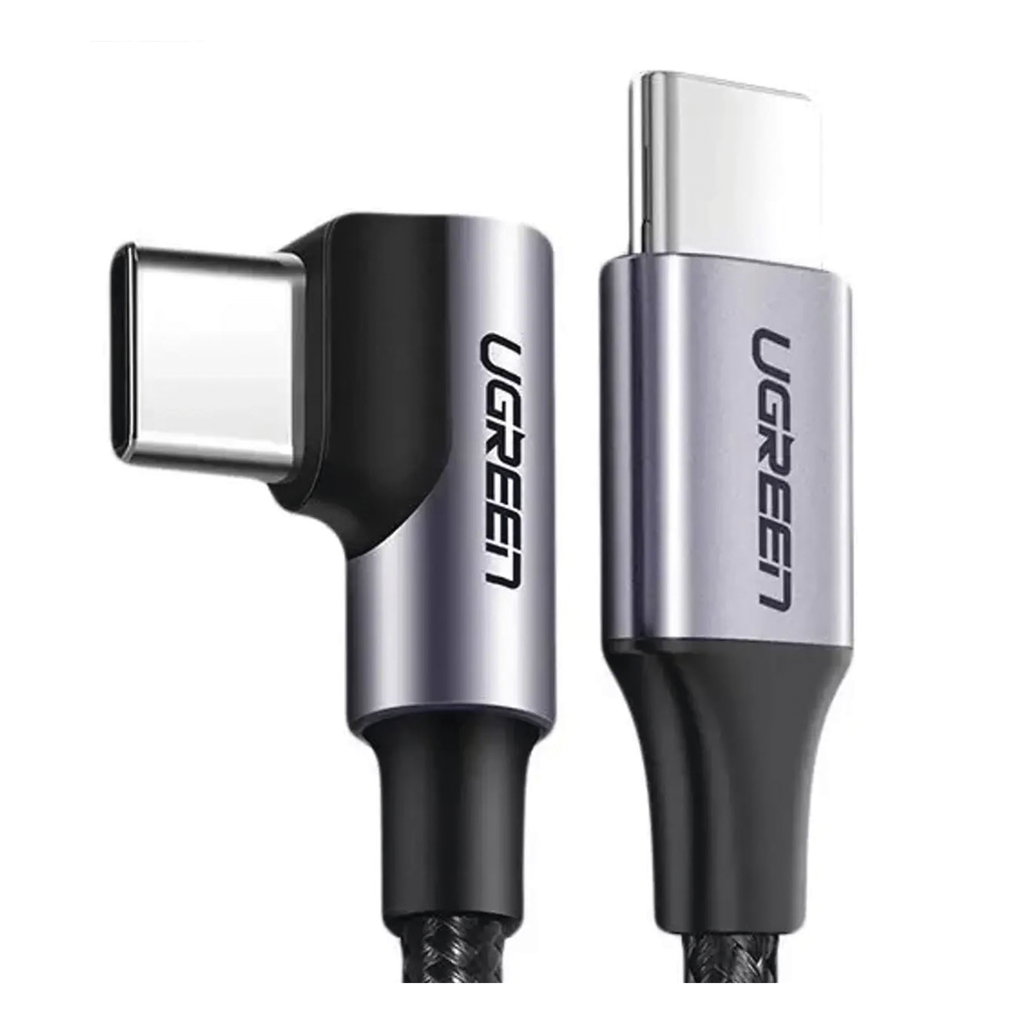 Cable USB-C a USB-C | 1 Metro (3.28 Pies) | Conector con Ángulo Recto de 90° | Carga Rápida de hasta 60W | 480 Mbps | PD3.0 | QC4.0/3.0/2.0 | FPC | AFC | Protección Integrada | Caja de Aluminio | Nylon Trenzado | Color Negro