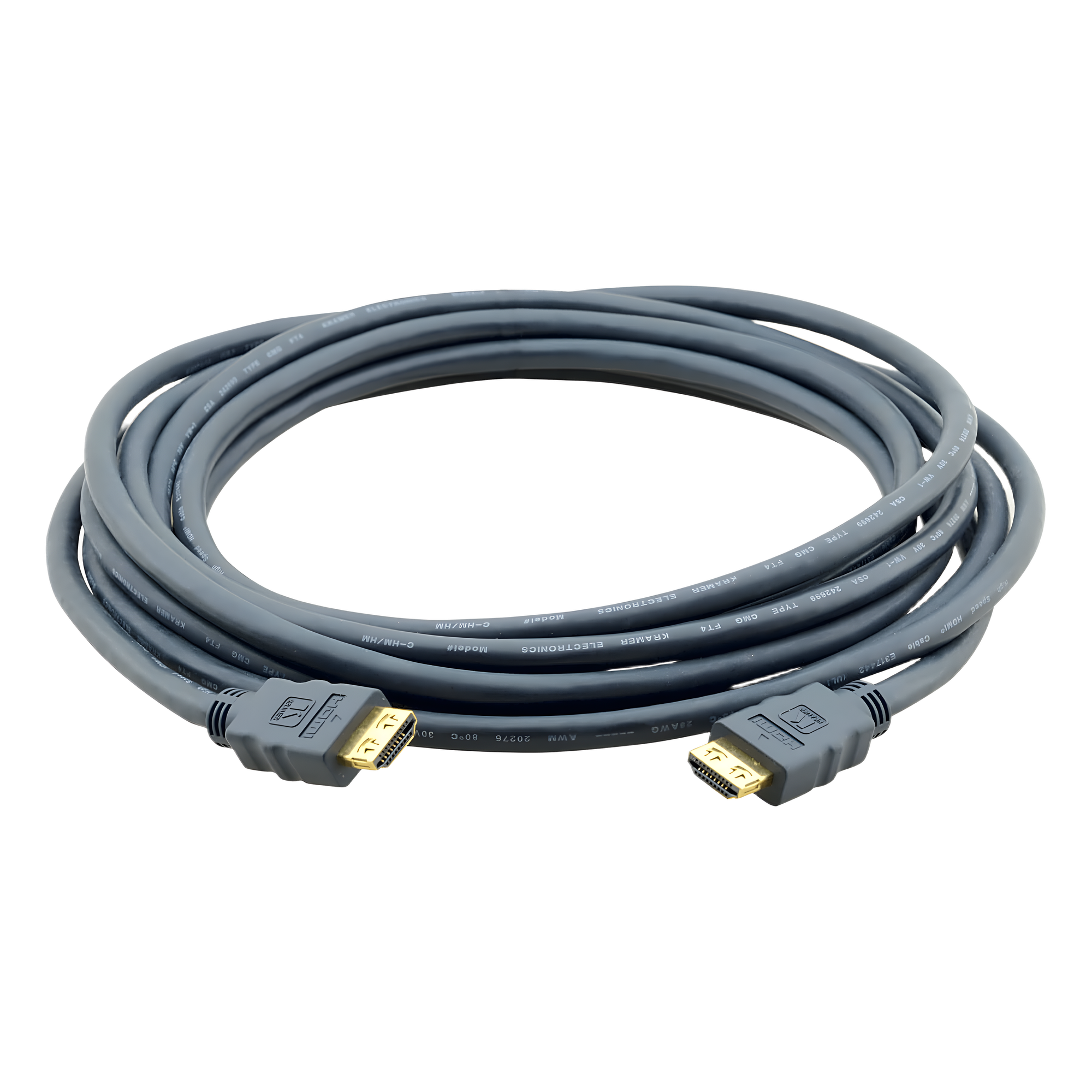 Cable HDMI Premium / 4K@60Hz (4:4:4) / 18 Gbps / 4.60 m (15 ft) / Conectores Oro 24K / K-Lock / Triple Blindaje / 28AWG — KRAMER · SKU C-HM/HM-15