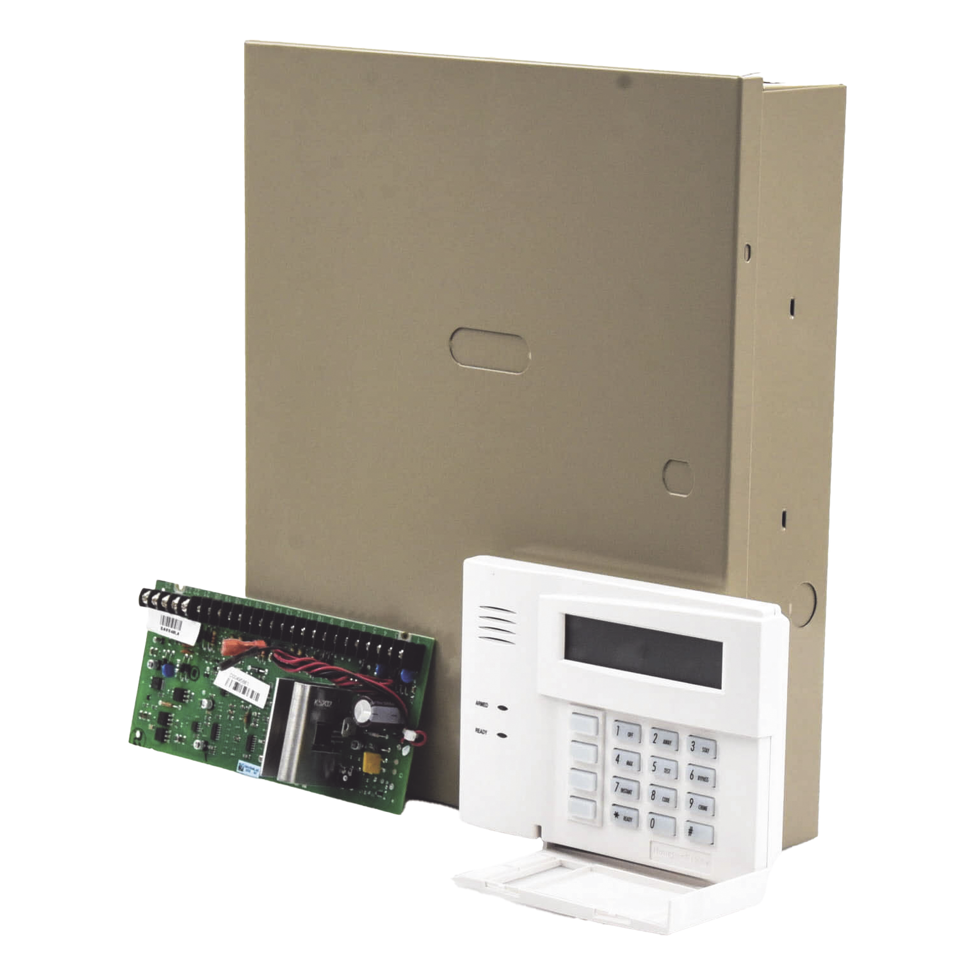 Panel de Control de Intrusión / 48 Zonas / 8 Cableadas + 40 Inalámbricas / 3 Particiones / Teclado Alfanumérico con Receptor Integrado / 16 Salidas Programables