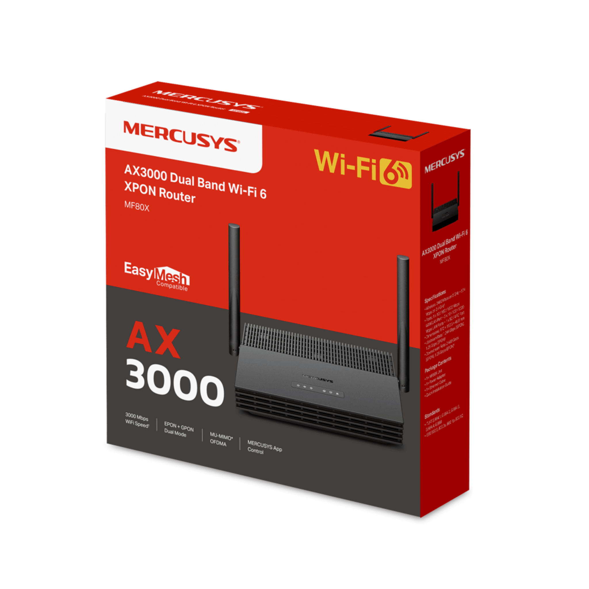 ONU/ONT - XPON Router WIFI AX 3000 / 1 Puerto PON SC/APC / 1 Puerto WAN/LAN Gigabit / 3 Puertos LAN 10/100/1000 MBPS /  Soporta AgiNet Config - AgiNet ACS (herramienta de gestón remota)