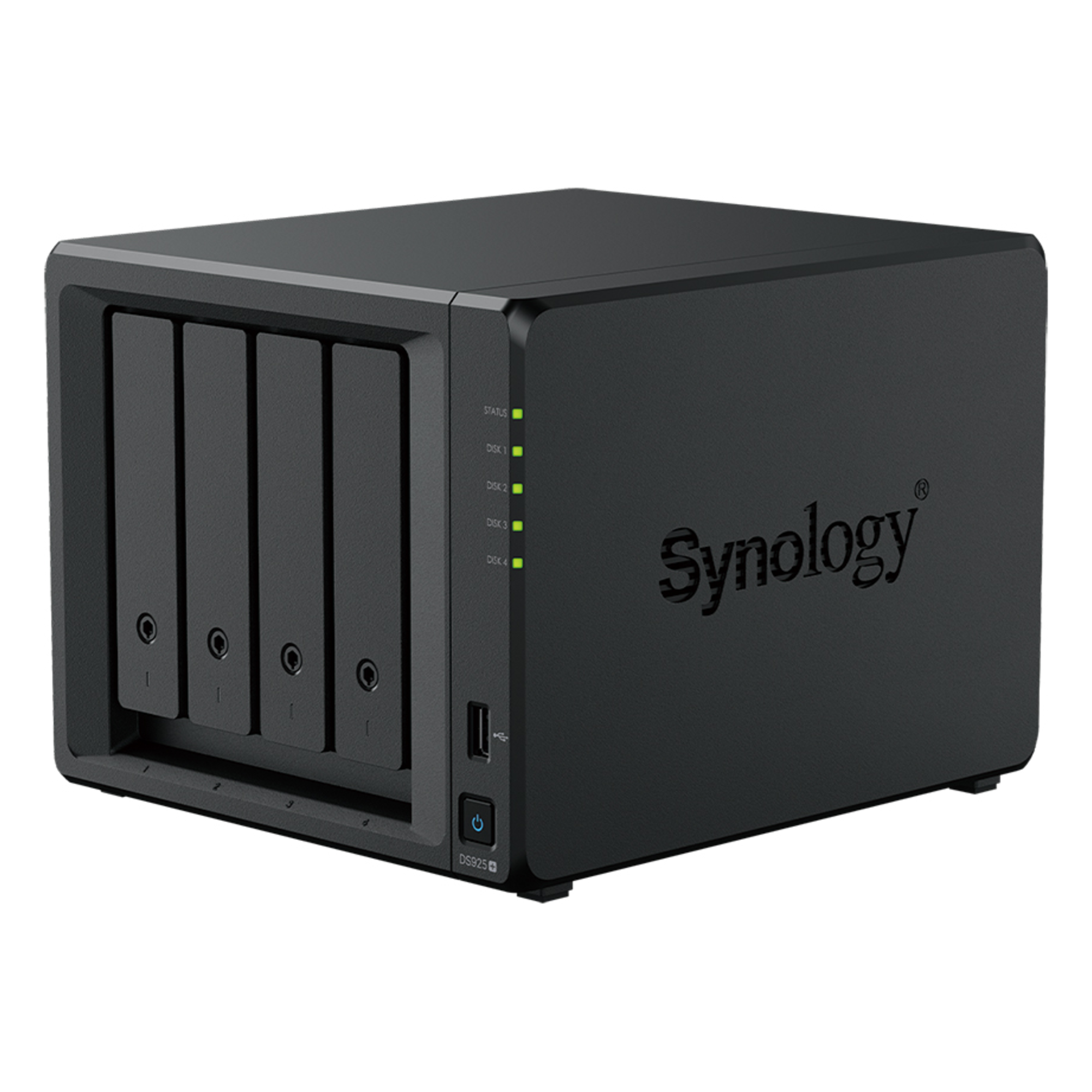 NAS 4 Bahías / Expandible a 9 Bahías / 2 Puertos 2.5GbE / 2 Ranuras M.2 NVMe / Procesador AMD Ryzen V1500B / 4 GB DDR4 ECC / Escritura Secuencial 565 MB/s / RAID Híbrido