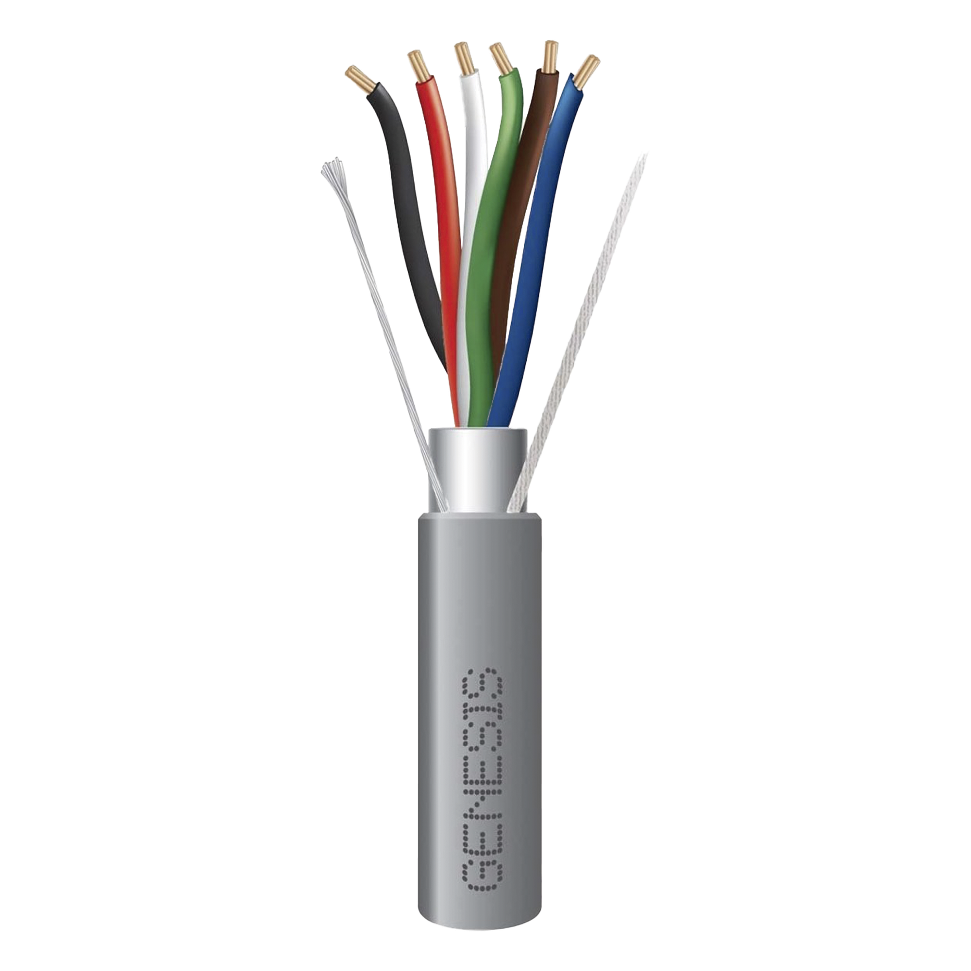 Cable Multiconductor Blindado Plenum / 6x22 AWG / 305 m (1000 ft) / Clasificación CMP-CL3P-FPLP / Color Gris — GENESIS · SKU 3206-1109