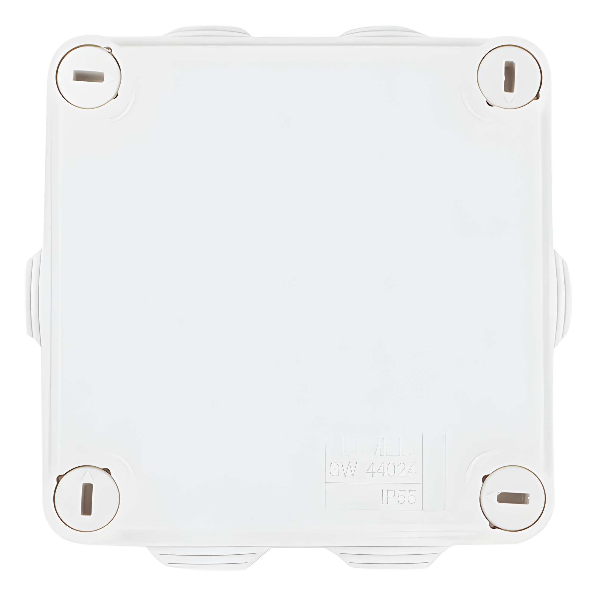 Caja Estanca de PVC Para Derivación y Conexión, 6 Entradas, Tapa con Tornillo de 1/4" de Vuelta, 100x100x50 mm (Área Interna), Uso Exterior IP55, Material que no Propaga el Fuego y Libre de Hálogenos