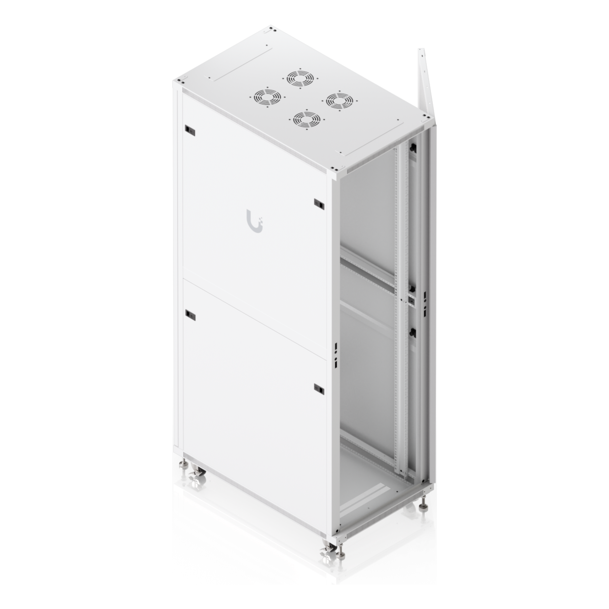 Gabinete de Rack 42U / Acero SPCC / Carga 800 kg (1763.7 lb) Estática / Profundidad Ajustable / Puertas Perforadas / Ruedas con Seguro