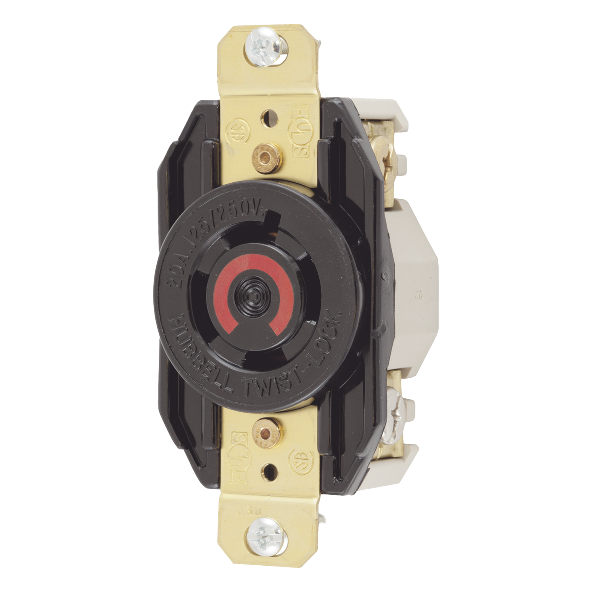 Receptáculo Industrial con Bloqueo de Media Vuelta / 20 A / 125/250 V CA / 3 Polos 4 Hilos / NEMA L14-20R / IP20 — HUBBELL · SKU HUB-HBL-2410