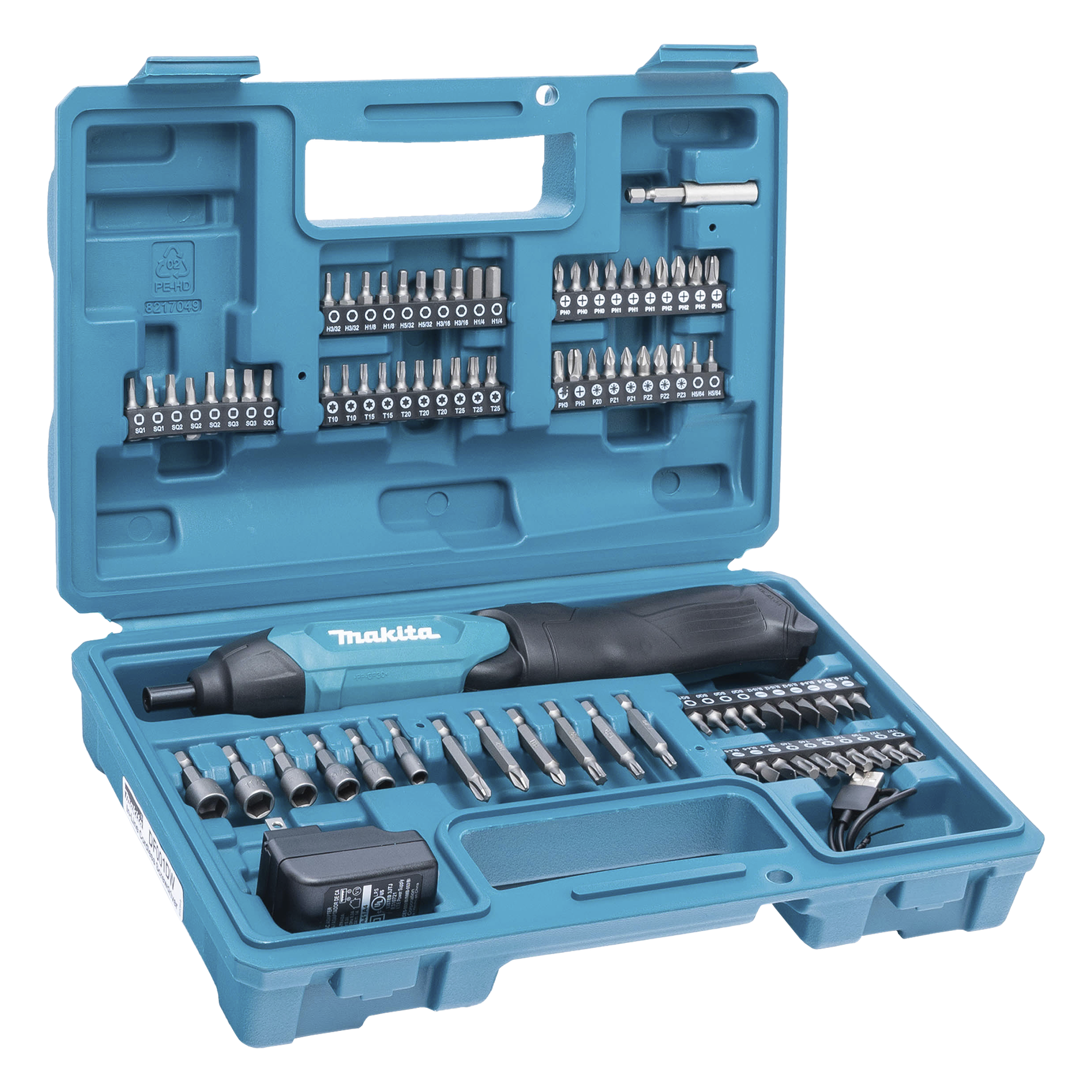 Atornillador Reversible / 3.6V Li-Ion / 220 RPM / 6.0 N.m Torque / 81 Puntas / Cargador USB / Doble Posición — MAKITA · SKU DF-001-DW