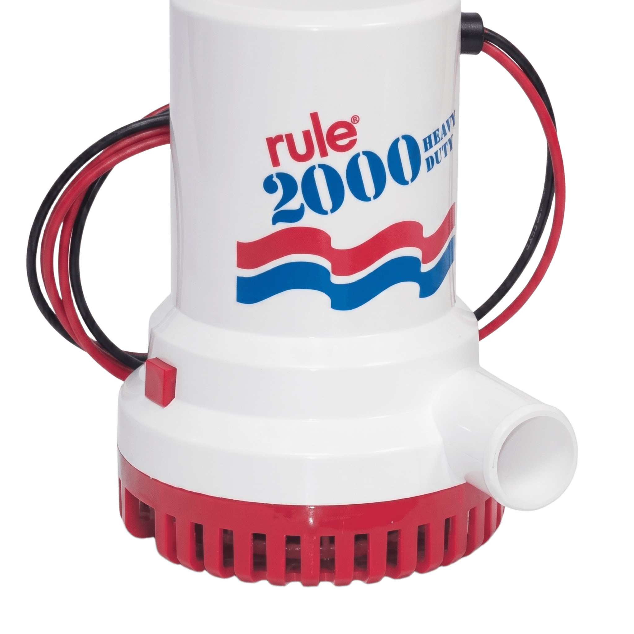 Bomba de Achique Sumergible / 2,000 GPH / 12V CD / Motor de Alta Eficiencia / Ejes de Acero Inoxidable / Protección Térmica TCO / Certificación CE e ISO 8849 — RULE · SKU 10