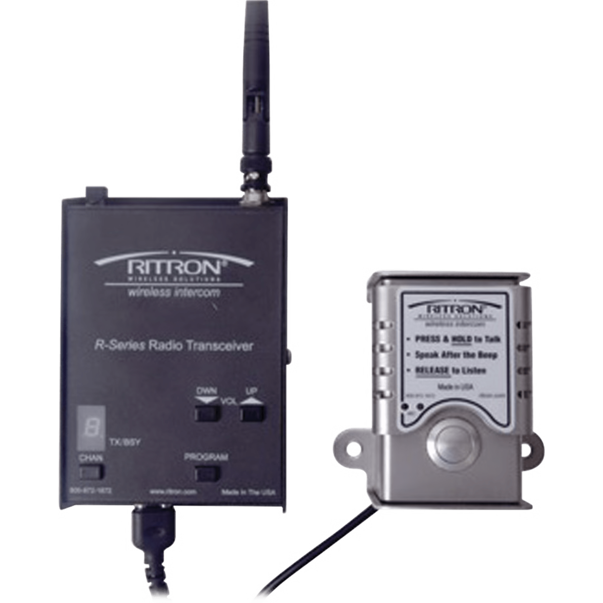 Intercomunicador Inalámbrico UHF / Alcance 2 km (1.2 mi) / 2 Watts / 10 Canales / Espaciado 12.5 kHz / Bocina 1000 mW — RITRON · SKU RDC447