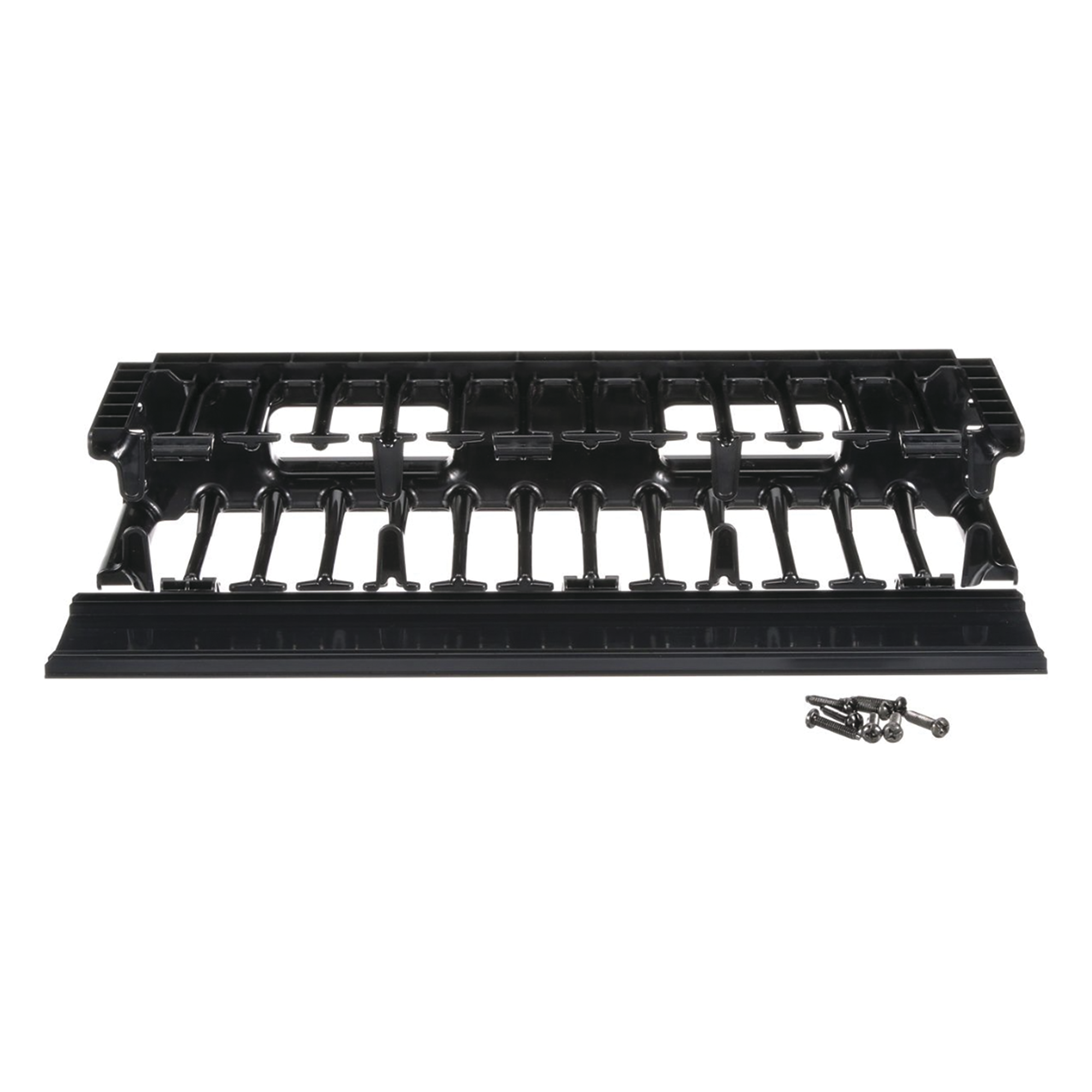 Organizador de Cables Horizontal / Alta Densidad / 19in / 2UR / Frontal Único / ABS con Radio de Curvatura