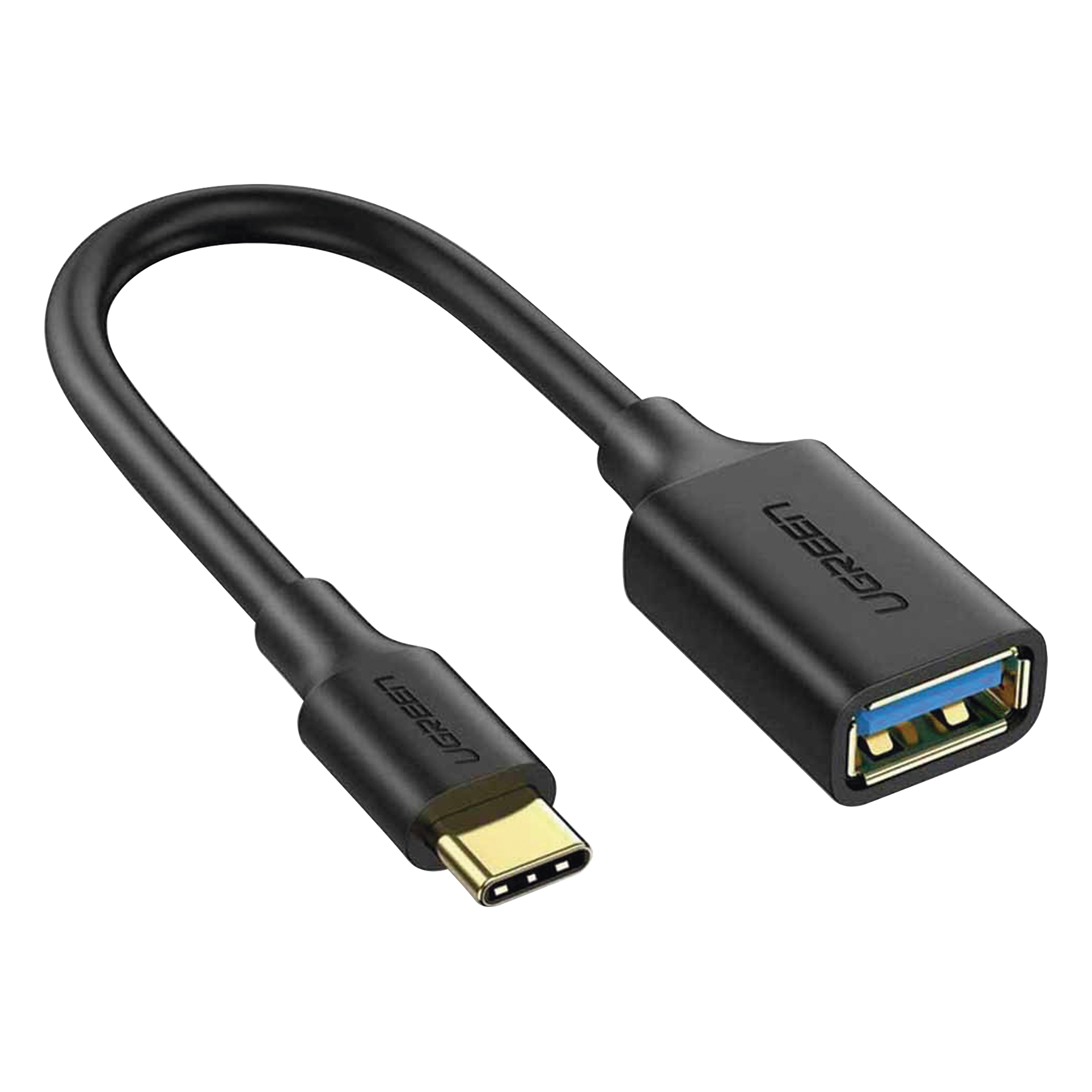 Adaptador OTG USB-C a USB-A / USB 3.0 5 Gbps / Cable 15 cm / Conectores Chapados en Oro / Triple Blindaje — UGREEN · SKU US154