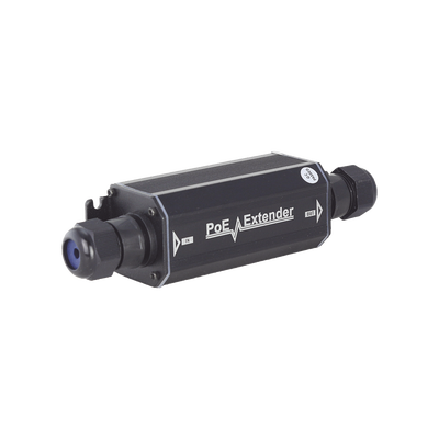 Extensor PoE / 100 Metros / Intemperie (IP66) /  60 Watts / 1 Puerto de Entrada  / 1 Puerto de Salida PoE / No requiere alimentación.