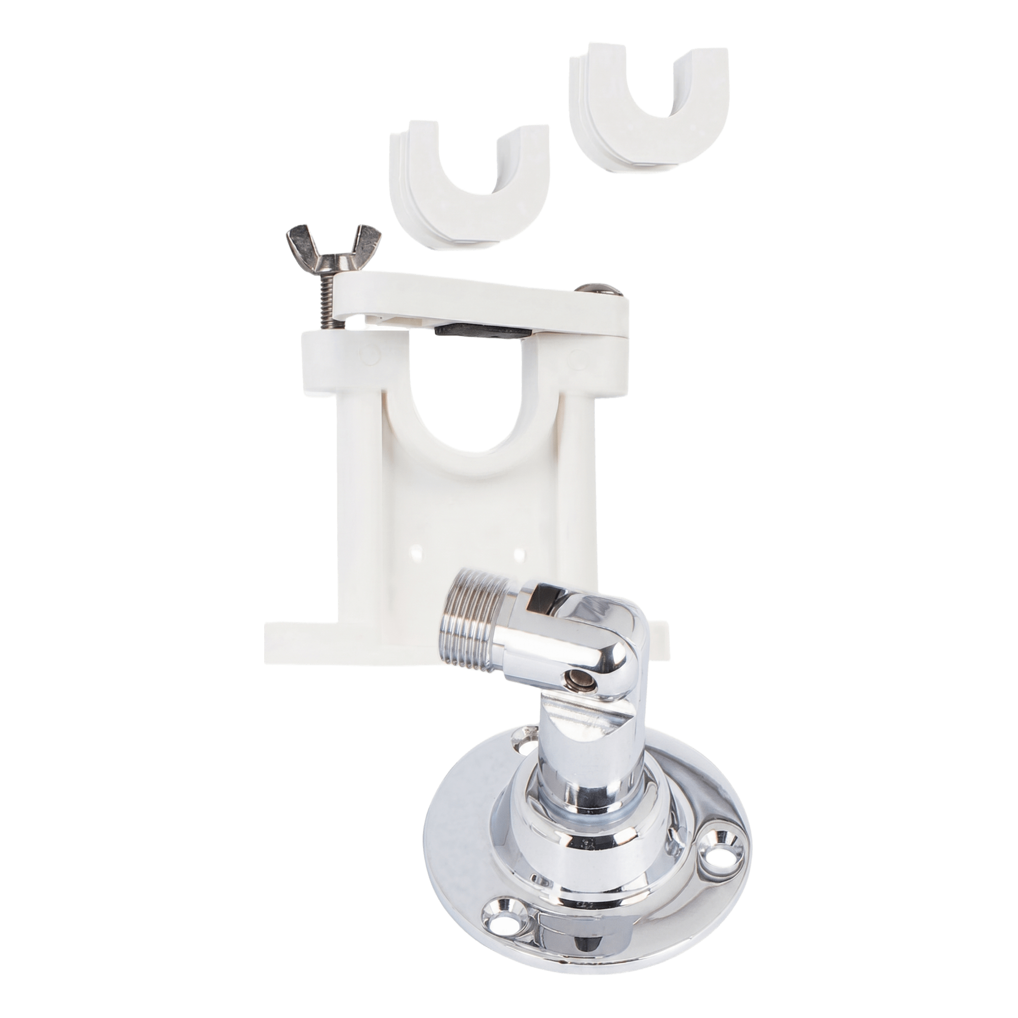 Kit Montaje Antena Marina / Soporte Giratorio y Superior / Acero Inoxidable / Diámetro 1" a 1-1/2" / Rosca 1"-14 — SHAKESPEARE · SKU 410-R