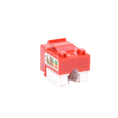 Módulo Jack Keystone Cat5e con Terminación 110 (Punchdown) para Faceplate - Color Rojo