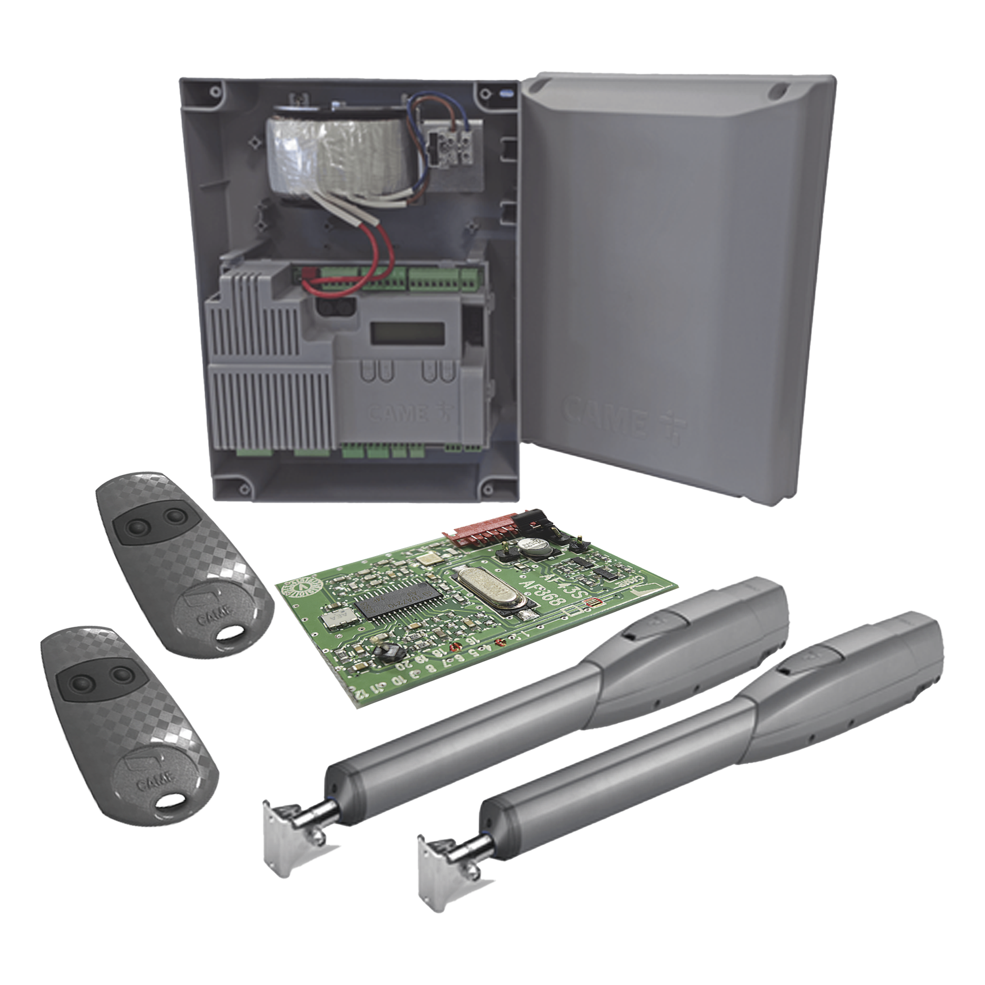 Kit de Operadores para Puertas Abatibles / 3 m (9.8 ft) / 400 kg / 24 VCC / IP54 / Uso Intensivo — CAME · SKU KIT-ATS-070